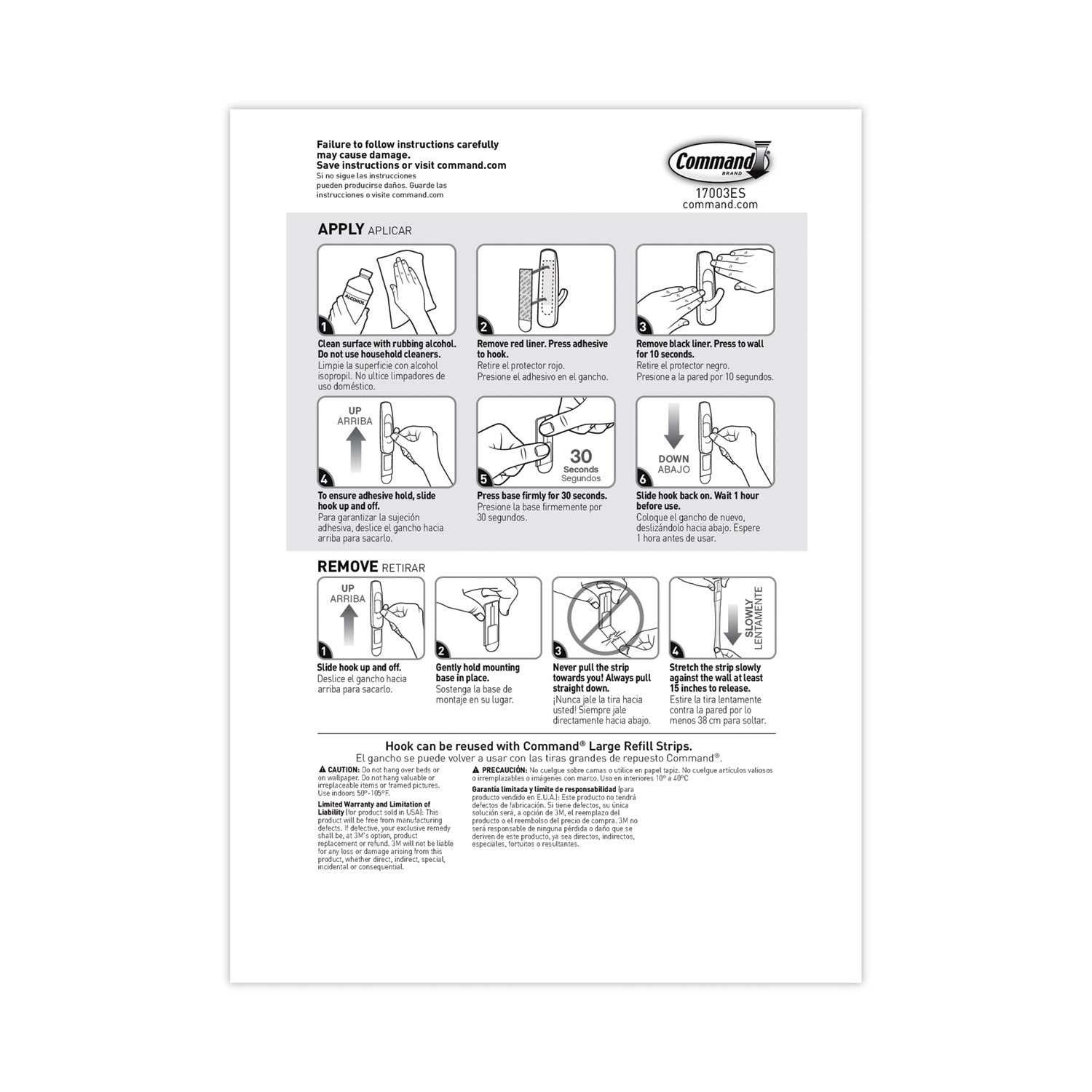 14 Hooks - 14 Large Hook - 5 lb (2.27 kg) Capacity - 3.9" Height x 1.8" Width - for Multipurpose, Paint, Wood, Tile - Plastic - White - 20 / Pack