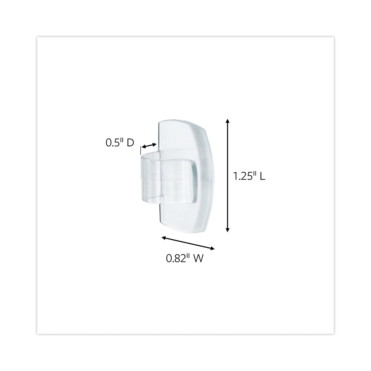 All Weather Hooks and Strips, Small, Plastic, Clear, 16 Clips and 20 Strips/Pack