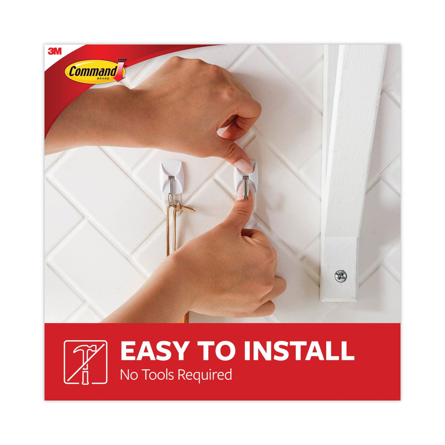 28 Hooks - 28 Small Hook - 8 oz (226.8 g) Capacity - for Multipurpose, Paint, Wood, Tile - White - 28 / Pack