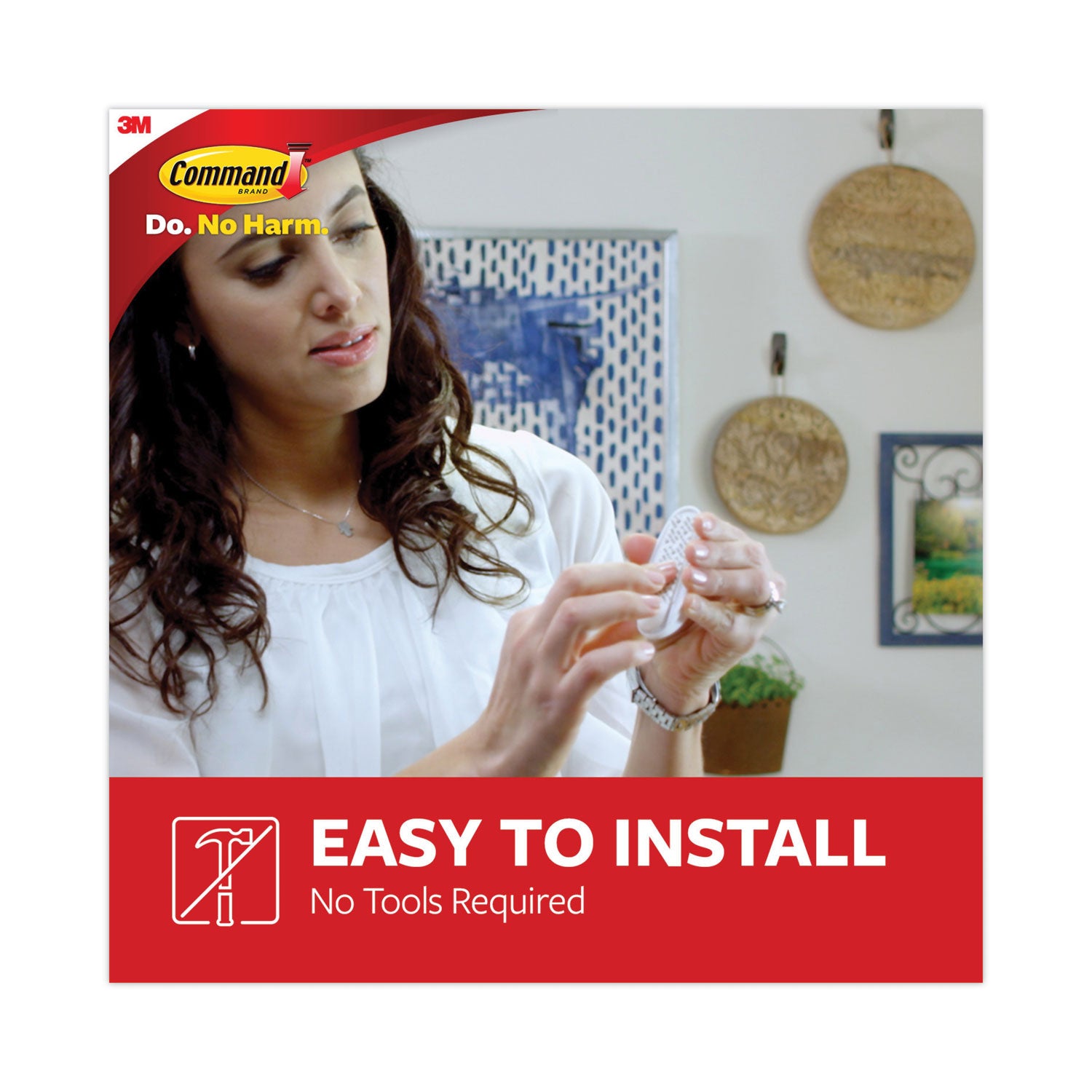 Command Hook Trial Pack - Medium - 3 lb (1.36 kg) Capacity - 3.1" Height x 1.1" Width x 3.1" Length - for Paint, Wood, Tile - Plastic - White - 1 Carton