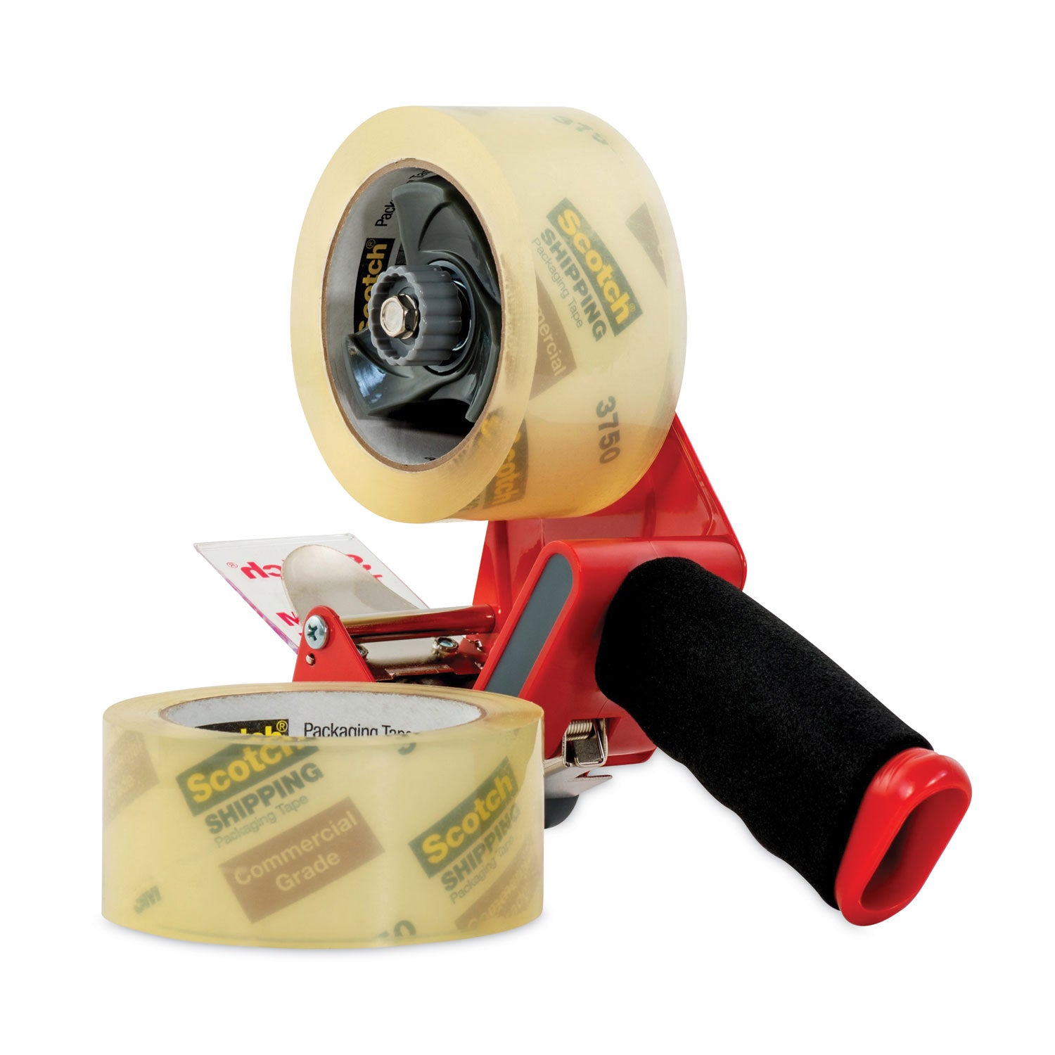 Scotch Commercial-Grade Shipping/Packaging Tape - 54.60 yd Length x 1.88" Width x 3.1 mil Thickness - 3" Core - Clear - Synthetic Rubber Resin Backing - Pistol Grip Dispenser - For Multipurpose, Packing, Shipping - 1 Pack