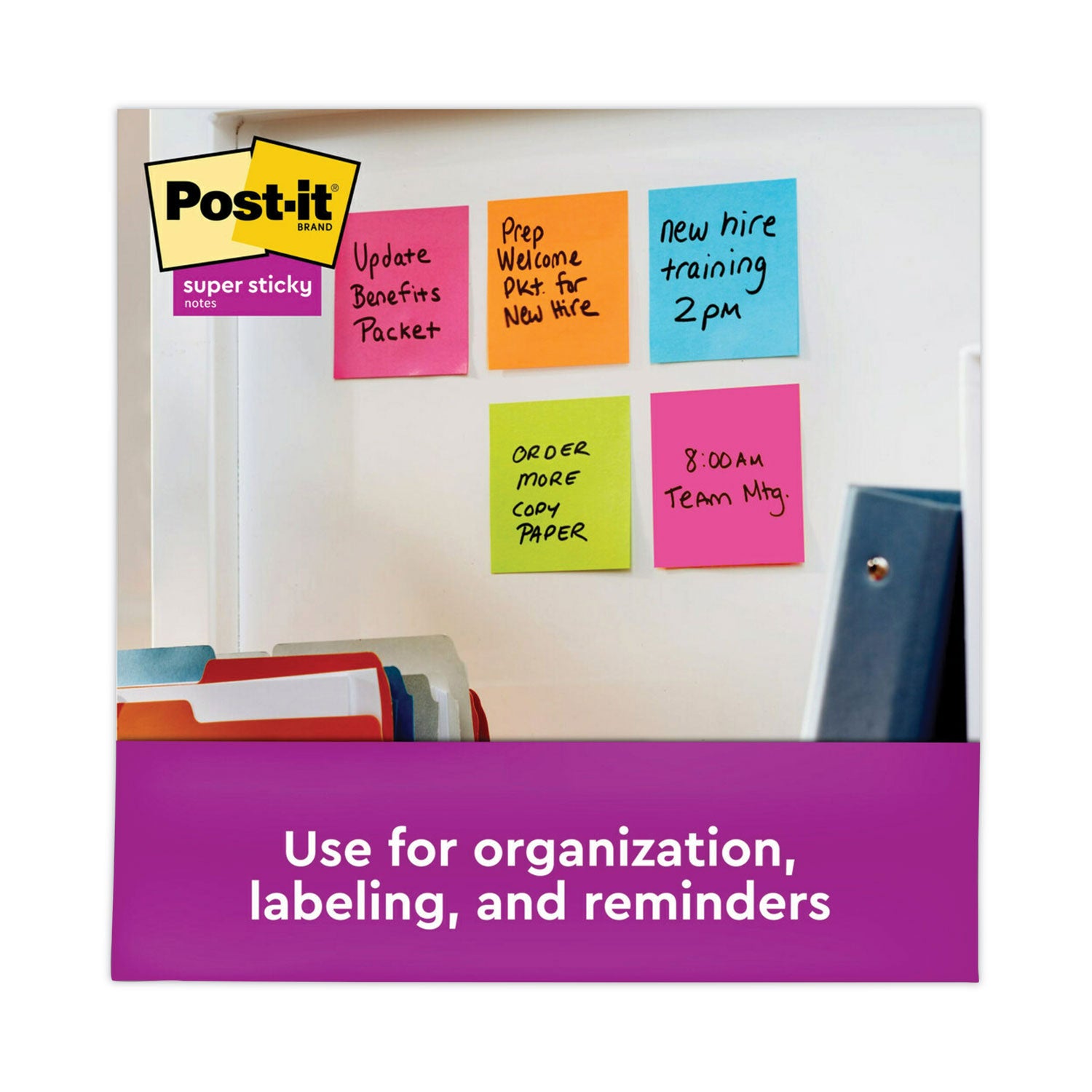 Post-it Super Sticky Notes, Energy Boost Color Collection, 1680 Multicolor Notes, 3" x 3", Square, 70 Sheets per Pad, 1 Pack, Vital Orange, Tropical Pink, Sunnyside, Blue Paradise, Limeade, Self-adhesive, Recyclable