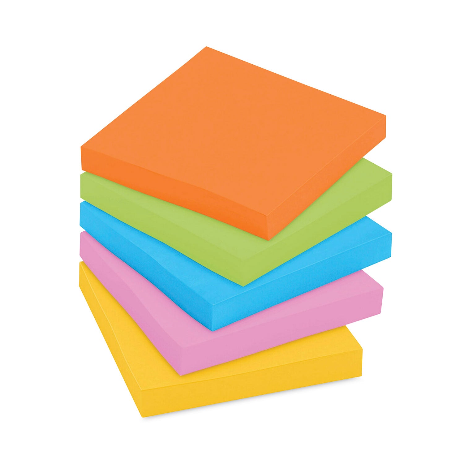 Post-it Super Sticky Notes, Energy Boost Color Collection, 1680 Multicolor Notes, 3" x 3", Square, 70 Sheets per Pad, 1 Pack, Vital Orange, Tropical Pink, Sunnyside, Blue Paradise, Limeade, Self-adhesive, Recyclable
