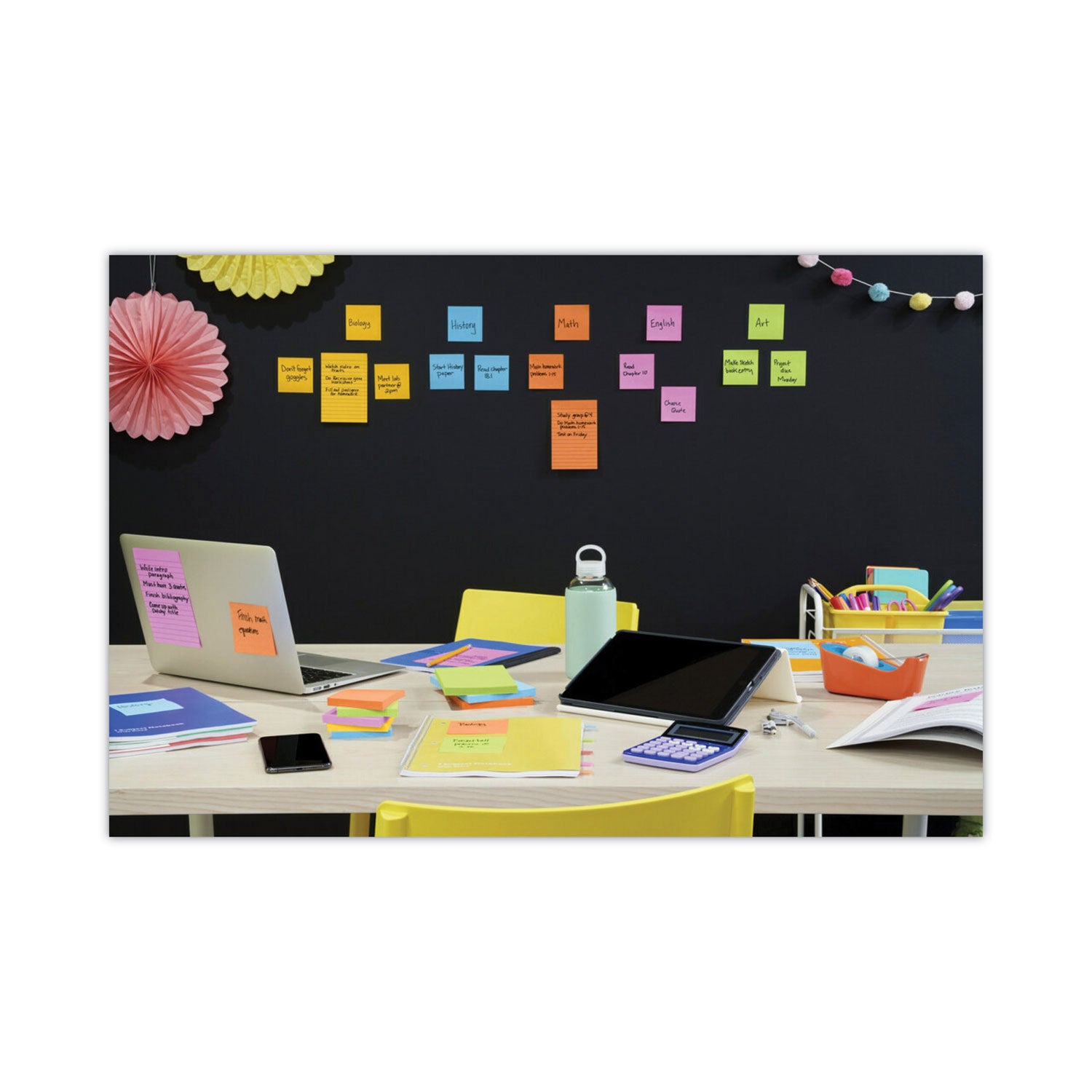 Post-it Super Sticky Notes, Energy Boost Color Collection, 1680 Multicolor Notes, 3" x 3", Square, 70 Sheets per Pad, 1 Pack, Vital Orange, Tropical Pink, Sunnyside, Blue Paradise, Limeade, Self-adhesive, Recyclable