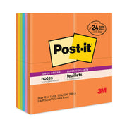 Post-it Super Sticky Notes, Energy Boost Color Collection, 1680 Multicolor Notes, 3" x 3", Square, 70 Sheets per Pad, 1 Pack, Vital Orange, Tropical Pink, Sunnyside, Blue Paradise, Limeade, Self-adhesive, Recyclable