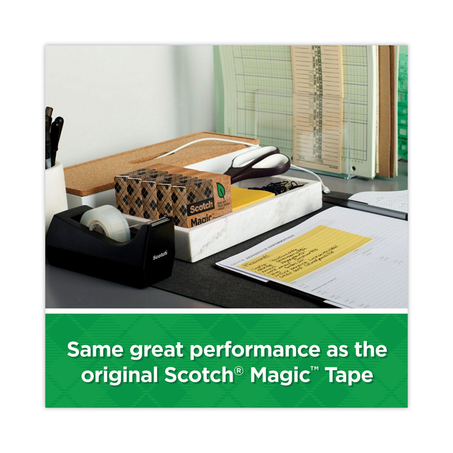 Scotch 3/4"W Magic Greener Tape Rolls - 25 yd Length x 0.75" Width - 1" Core - Matte - Clear - For Sealing, Packing - 1 Pack