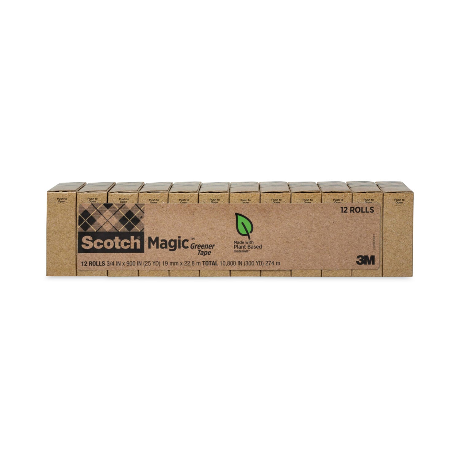 Scotch Magic Greener Tape, 0.75" x 25 yd, 1" Core, Matte, Clear, Split/Tear/Yellowing Resistant, 1 Pack