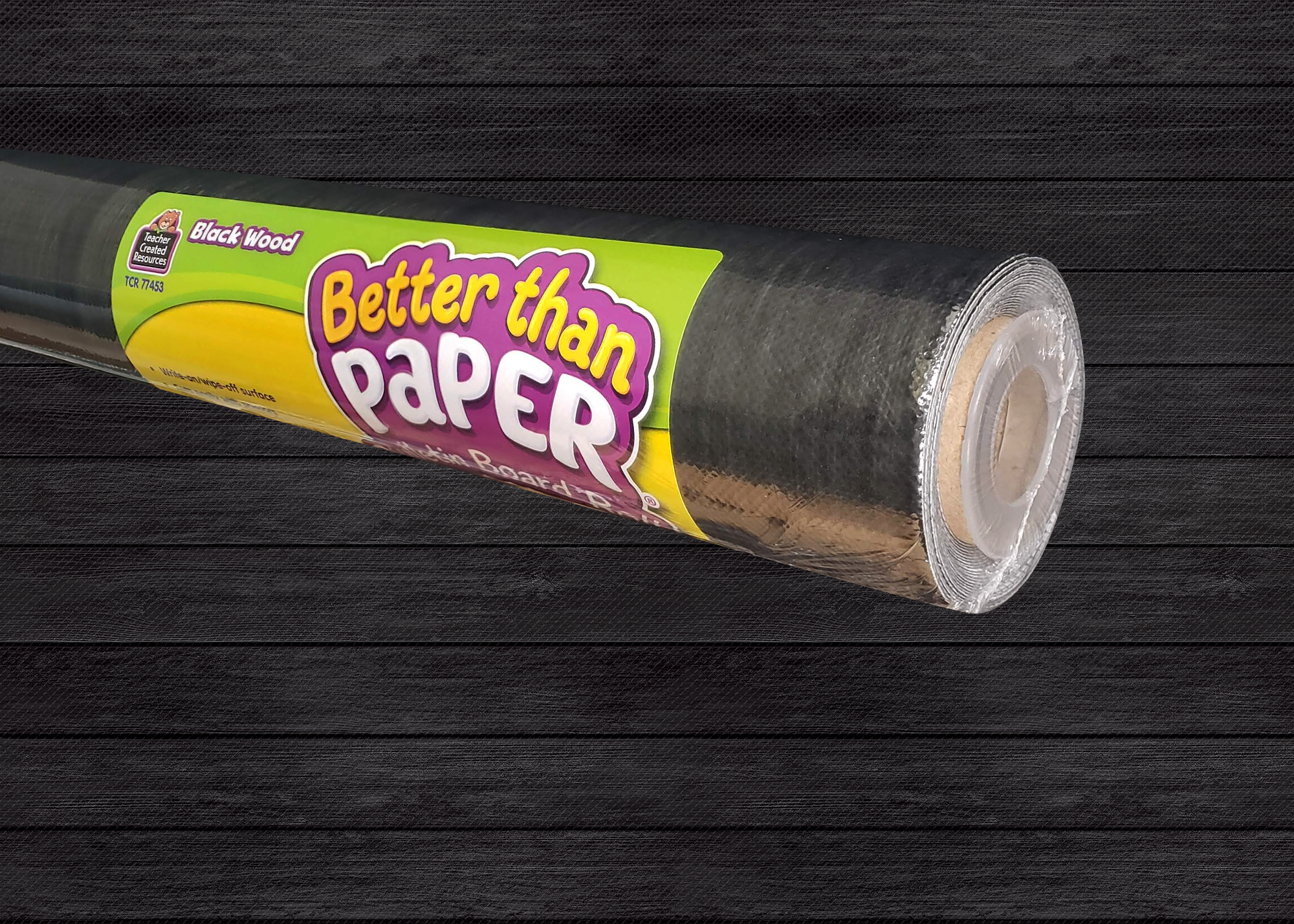 Teacher Created Resources Bulletin Board Roll - Bulletin Board, Poster, Student - 12 ft Height x 48" Width - Black Wood - Fabric - 1 Roll