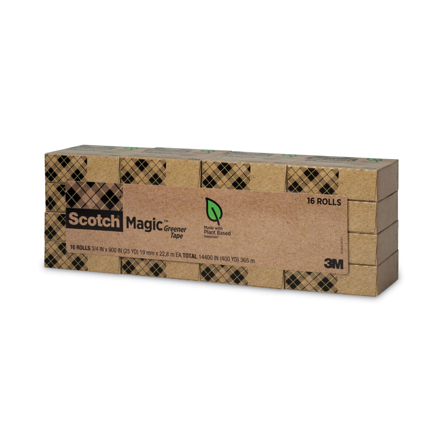 Scotch 3/4"W Magic Greener Tape - 25 yd Length x 0.75" Width - 1" Core - Matte - Clear - For Sealing, Packing - 16 / Pack