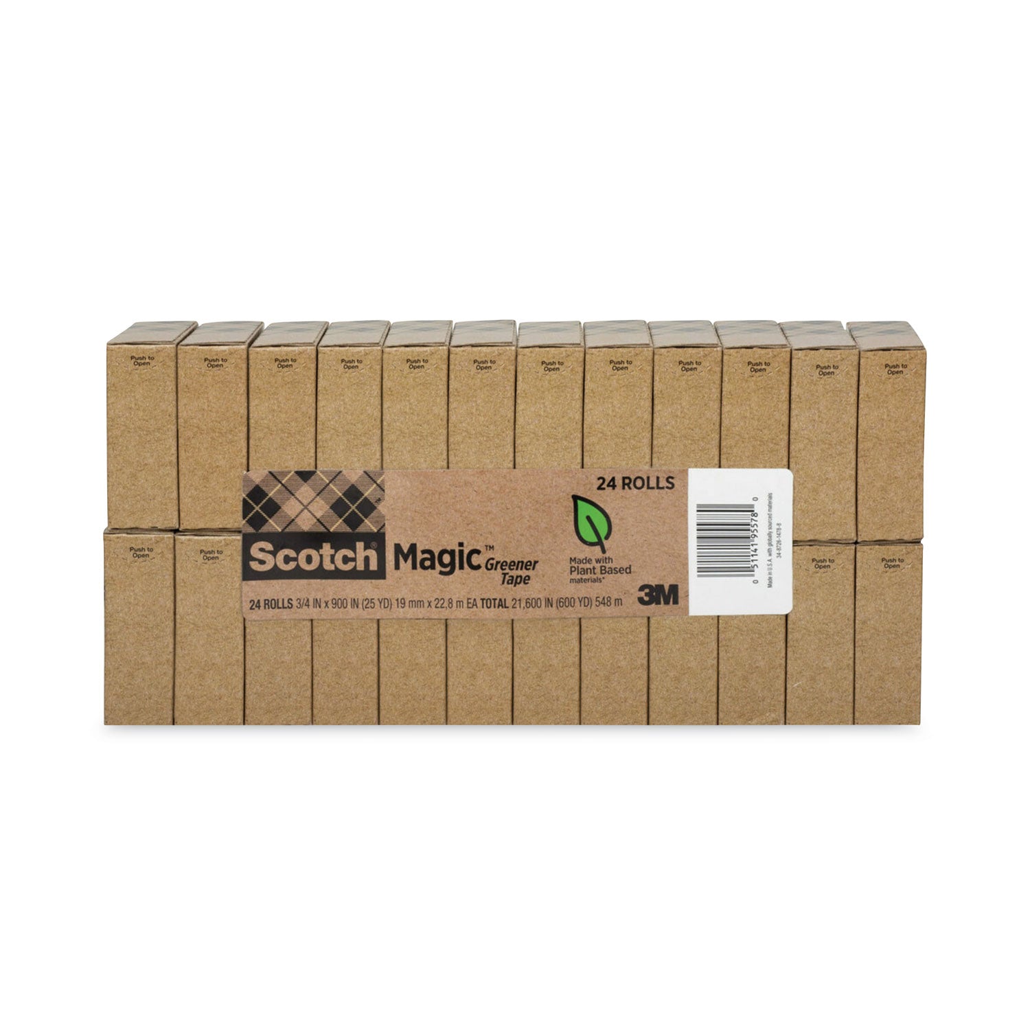 Scotch 3/4"W Magic Greener Tape - 25 yd Length x 0.75" Width - 1" Core - Matte - Clear - Split Resistant, Tear Resistant - For Office - 1 Pack