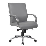 OfficeSource Prestige Executive Mid Back Chair w/Chrome Frame & Base - Light Gray