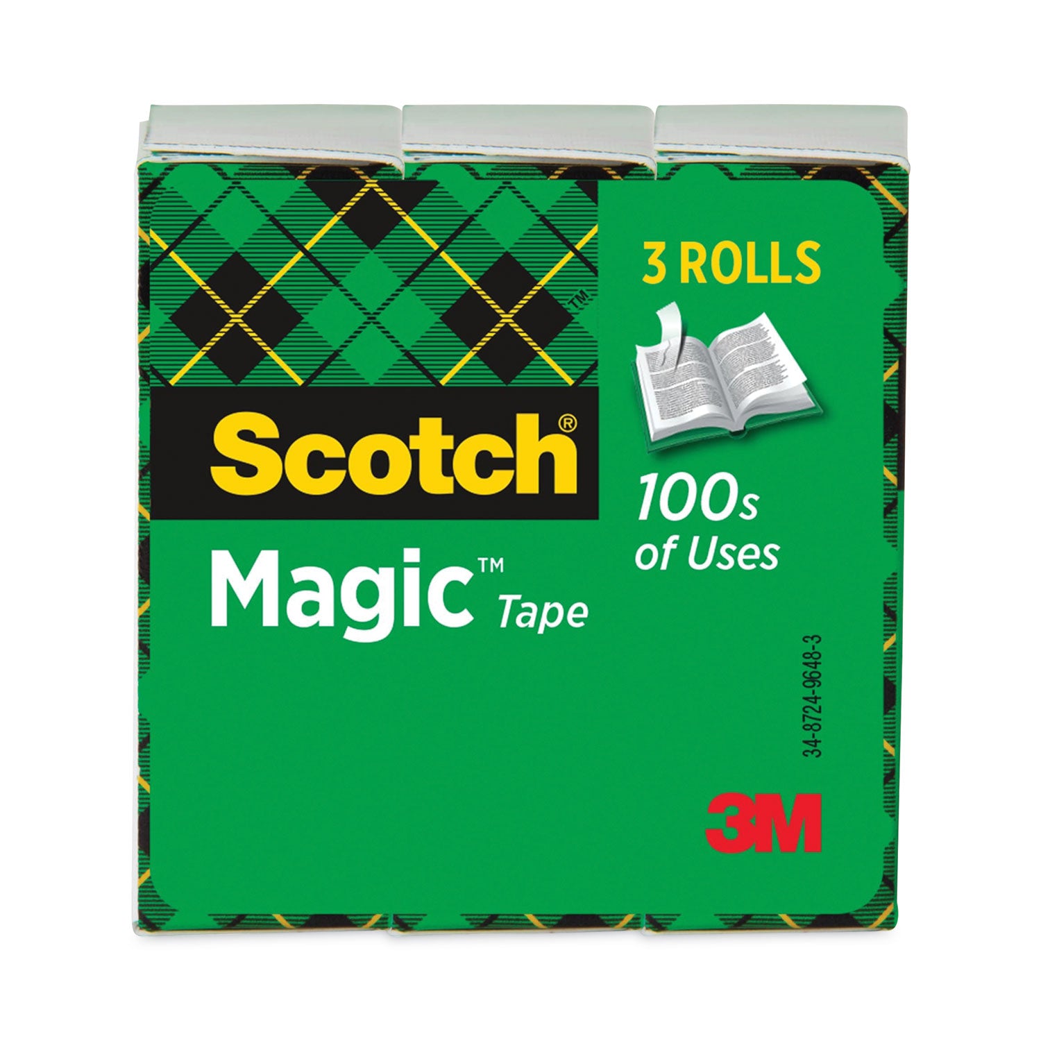 Scotch Magic Tape - 72 yd Length x 1" Width - 3" Core - Matte - Clear - For Mending, Splicing - 1 Pack