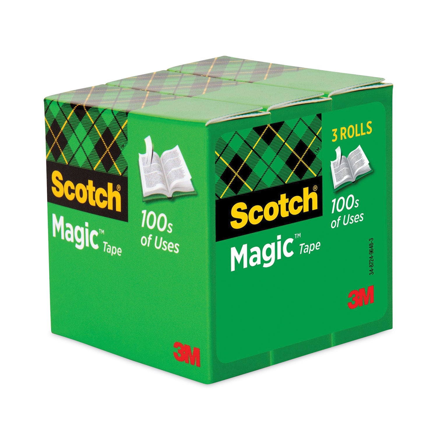 Scotch Magic Tape - 72 yd Length x 1" Width - 3" Core - Matte - Clear - For Mending, Splicing - 1 Pack
