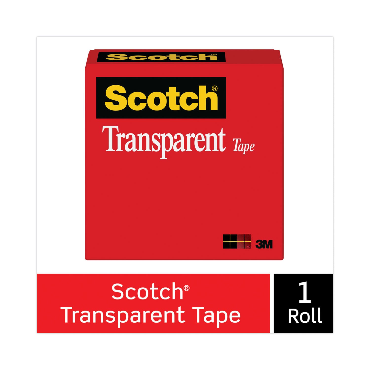 72 yd Length x 1" Width - 3" Core - Clear - Stain Resistant, Moisture Resistant, Long Lasting - For Multipurpose, Mending, Packing, Label Protection, Wrapping - 1 Roll