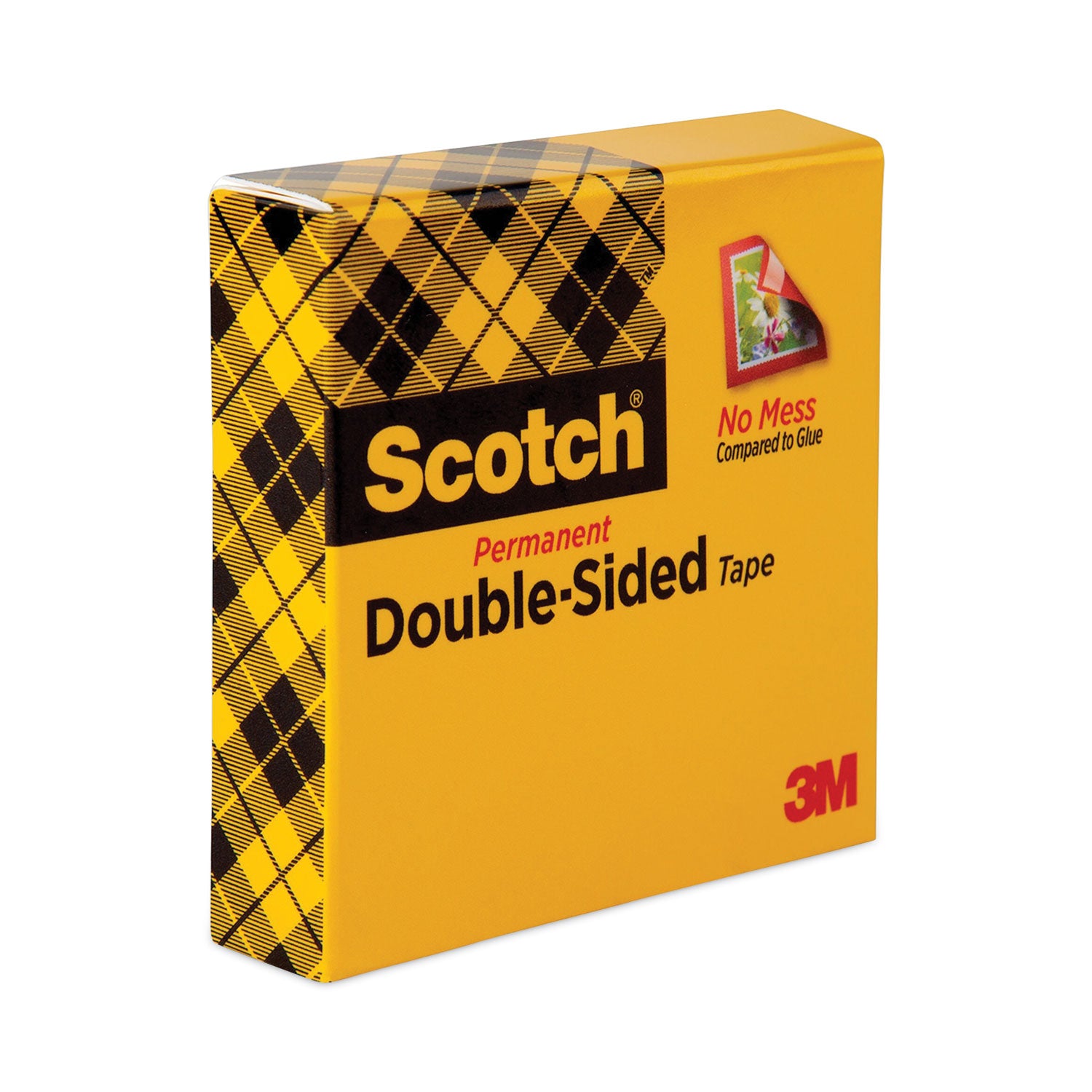 Scotch Permanent Double-Sided Tape - 1/2"W - 25 yd Length x 0.50" Width - 1" Core - Clear - Permanent Adhesive Backing - Long Lasting - For Splicing, Mounting, Attaching - 1 Roll