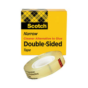 Scotch Permanent Double-Sided Tape - 1/2"W - 25 yd Length x 0.50" Width - 1" Core - Clear - Permanent Adhesive Backing - Long Lasting - For Splicing, Mounting, Attaching - 1 Roll