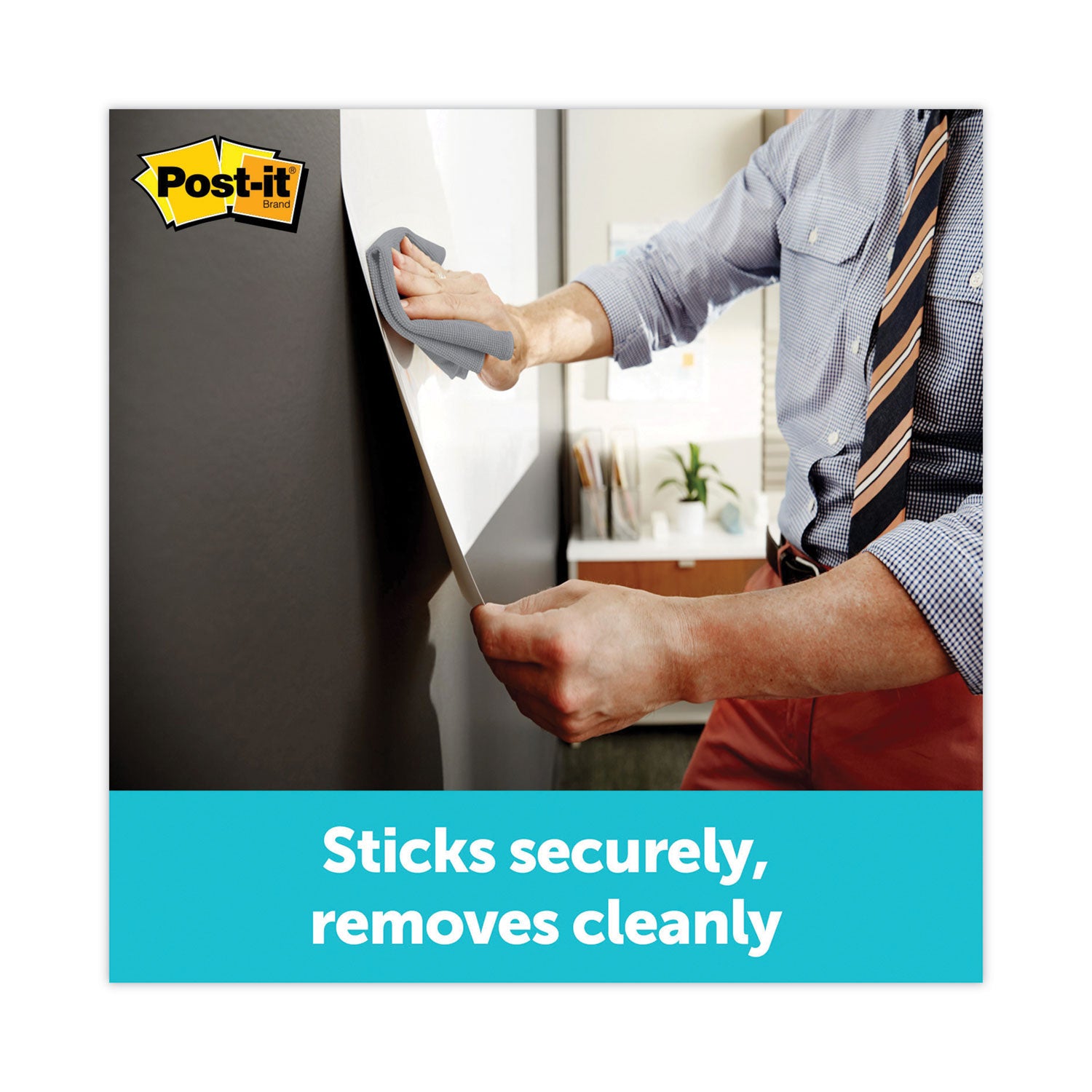 Post-it Self-Stick Dry-Erase Film Surface, White, 36" x 48", Flexible, Stain Resistant, Self-stick, Rectangle, 1 Pack
