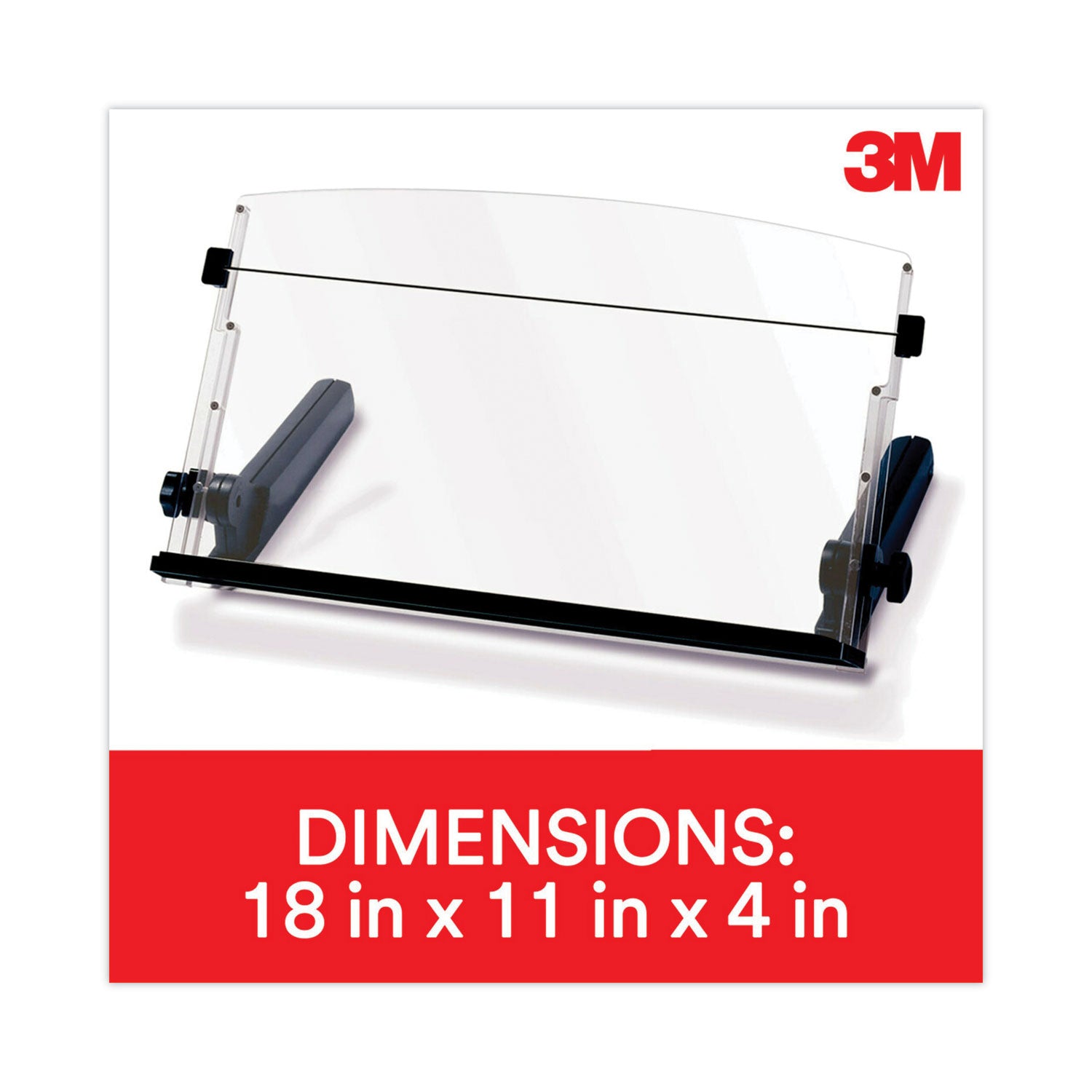 4" Height x 18" Width - Black, Clear - Plastic