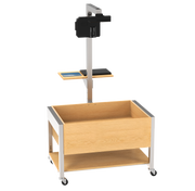 Augmented Reality Sandbox, Adjustable Height, Oak, Silver Metal