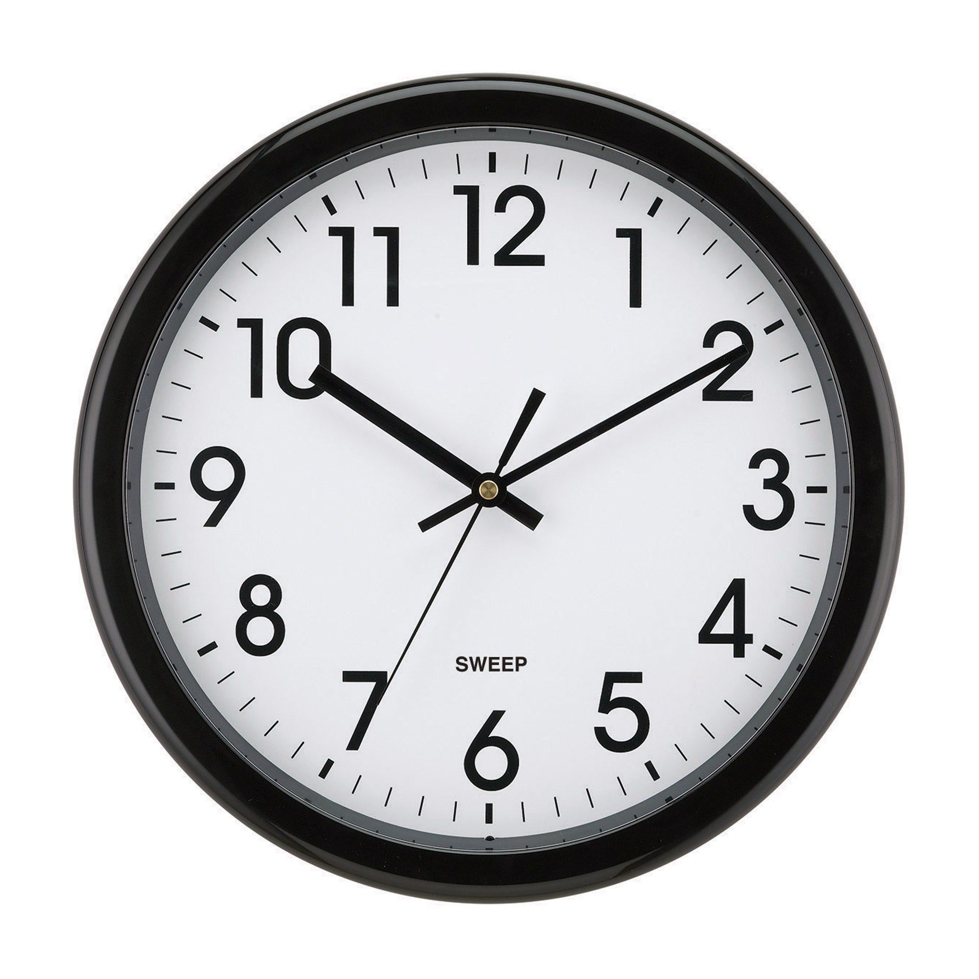 Impecca 12 Inch Quiet Movement Wall Clock - Black