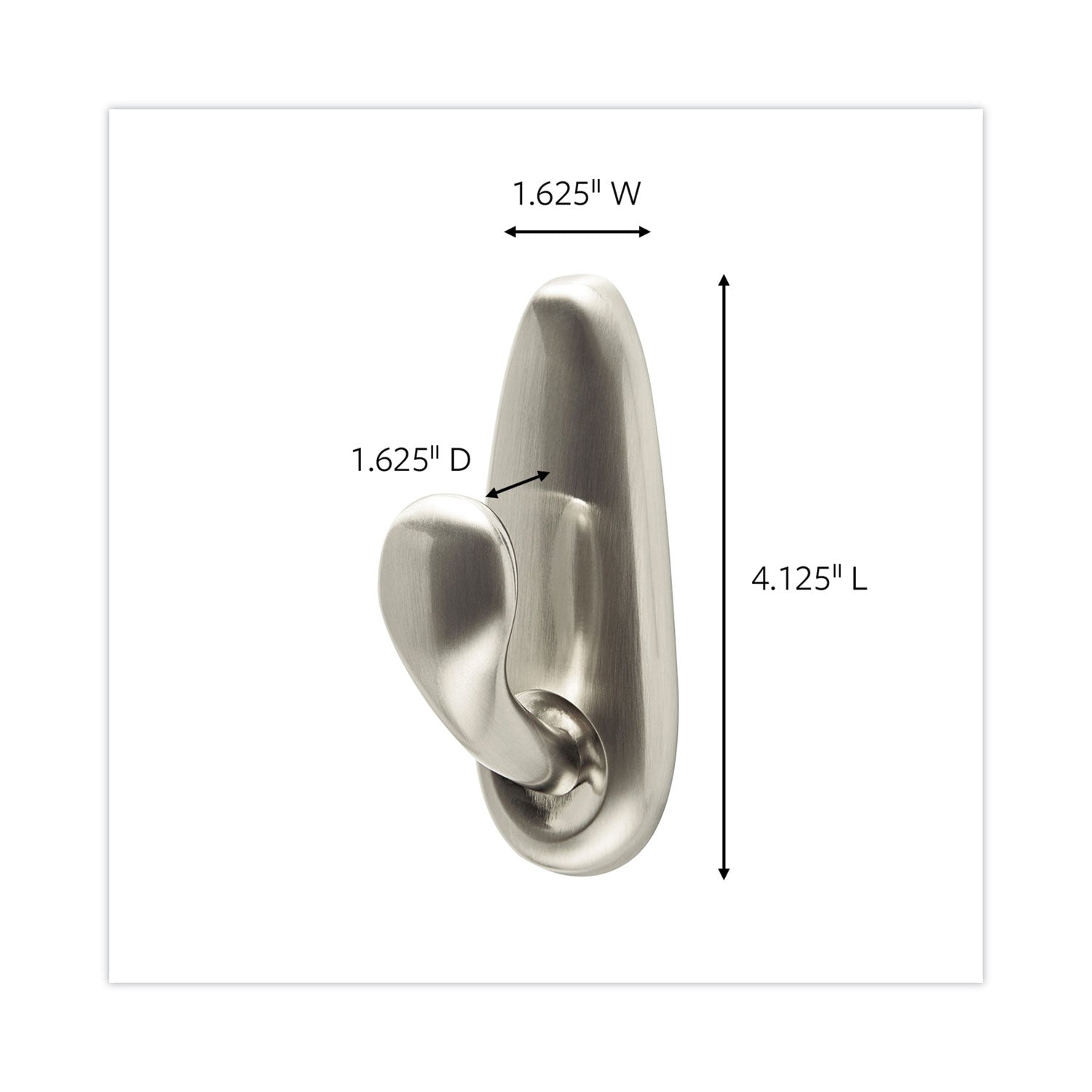 5 lb (2.27 kg) Capacity - for Decoration, Painted Surface, Wood, Tile - Metal - Brushed Nickel - 1 / Pack