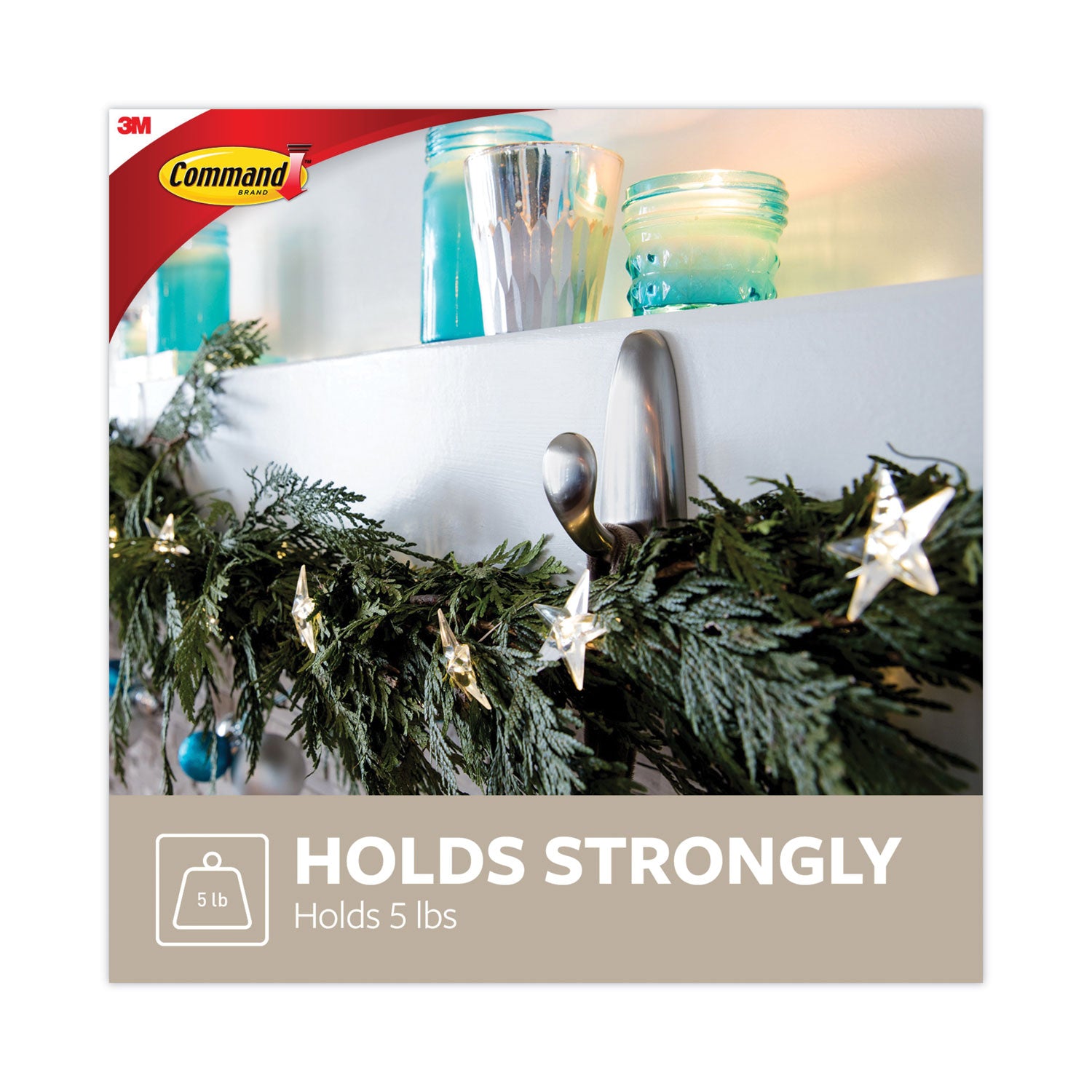 5 lb (2.27 kg) Capacity - for Decoration, Painted Surface, Wood, Tile - Metal - Brushed Nickel - 1 / Pack
