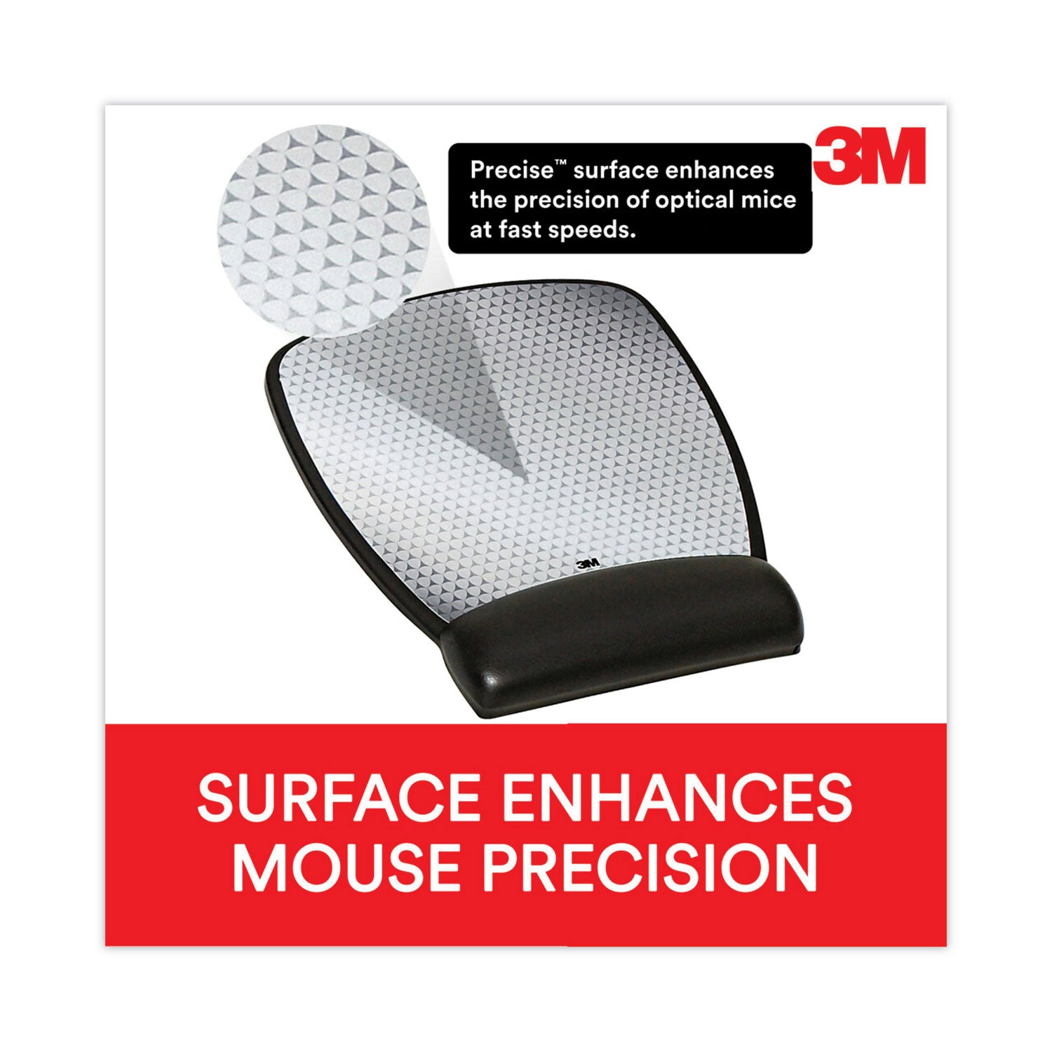 3M Gel Mouse Pad - 0.75" Height x 6.75" Width x 8.50" Depth - Black - Gel - 1 Each