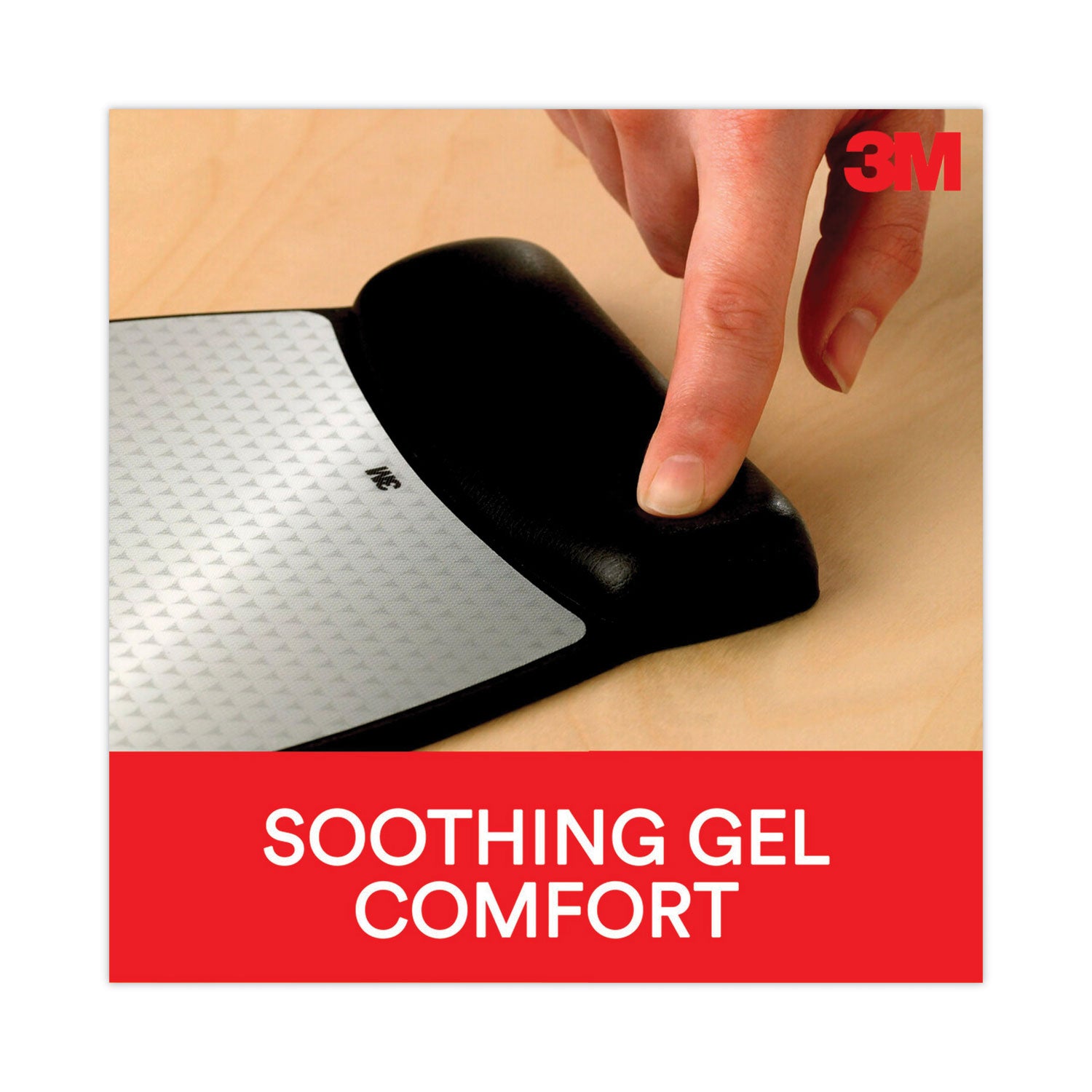 3M Gel Mouse Pad - 0.75" Height x 6.75" Width x 8.50" Depth - Black - Gel - 1 Each