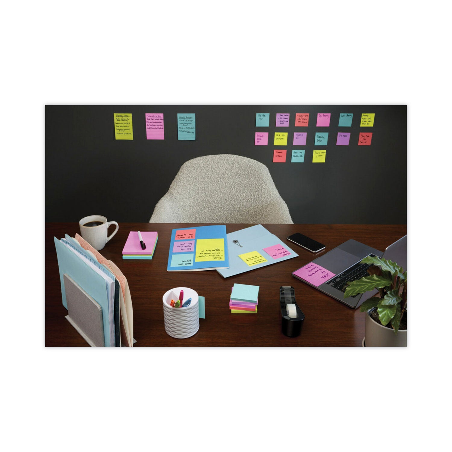Post-it Super Sticky Dispenser Notes, Supernova Neons Color Collection, 3" x 3", 540 Multicolor Notes (Aqua Splash, Acid Lime, Guava), 90 Sheets per Pad, 1 Pack