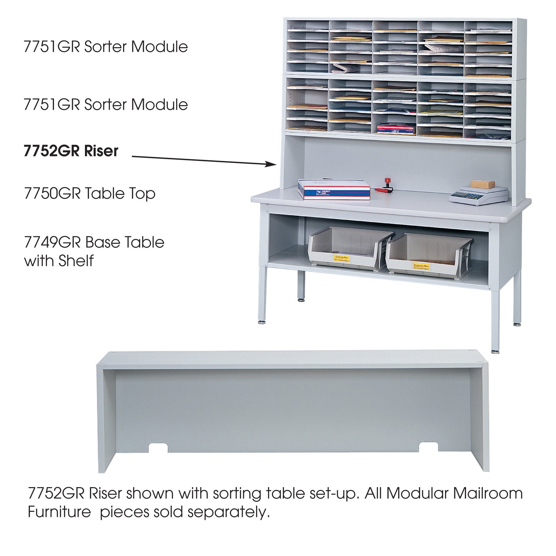 Riser Mail Sorter Gry