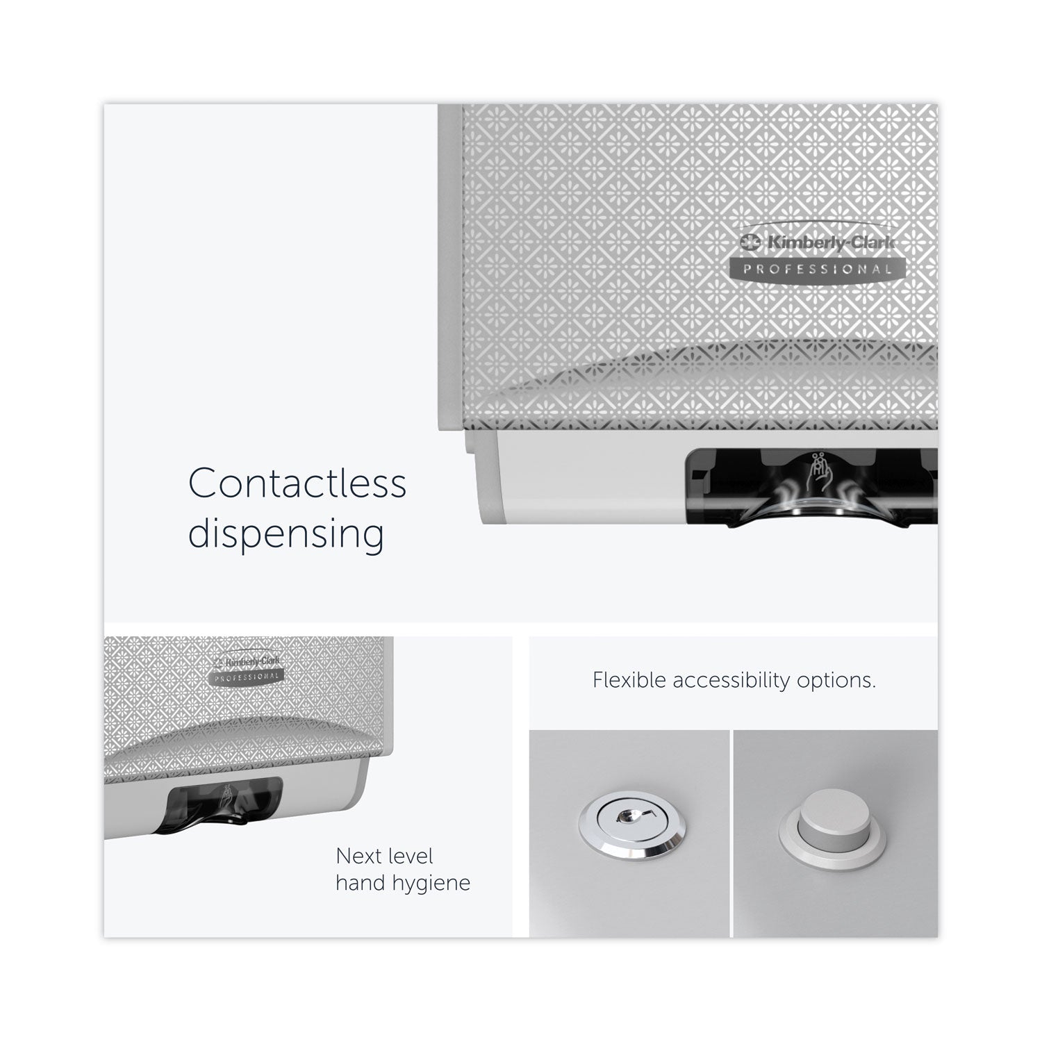Kimberly-Clark Professional ICON Electronic Skin Care Dispenser - Automatic - Touch-free, Hygienic, Refillable, Key Lock, Push Button, Locking Mechanism - Silver Mosaic - 1 Each