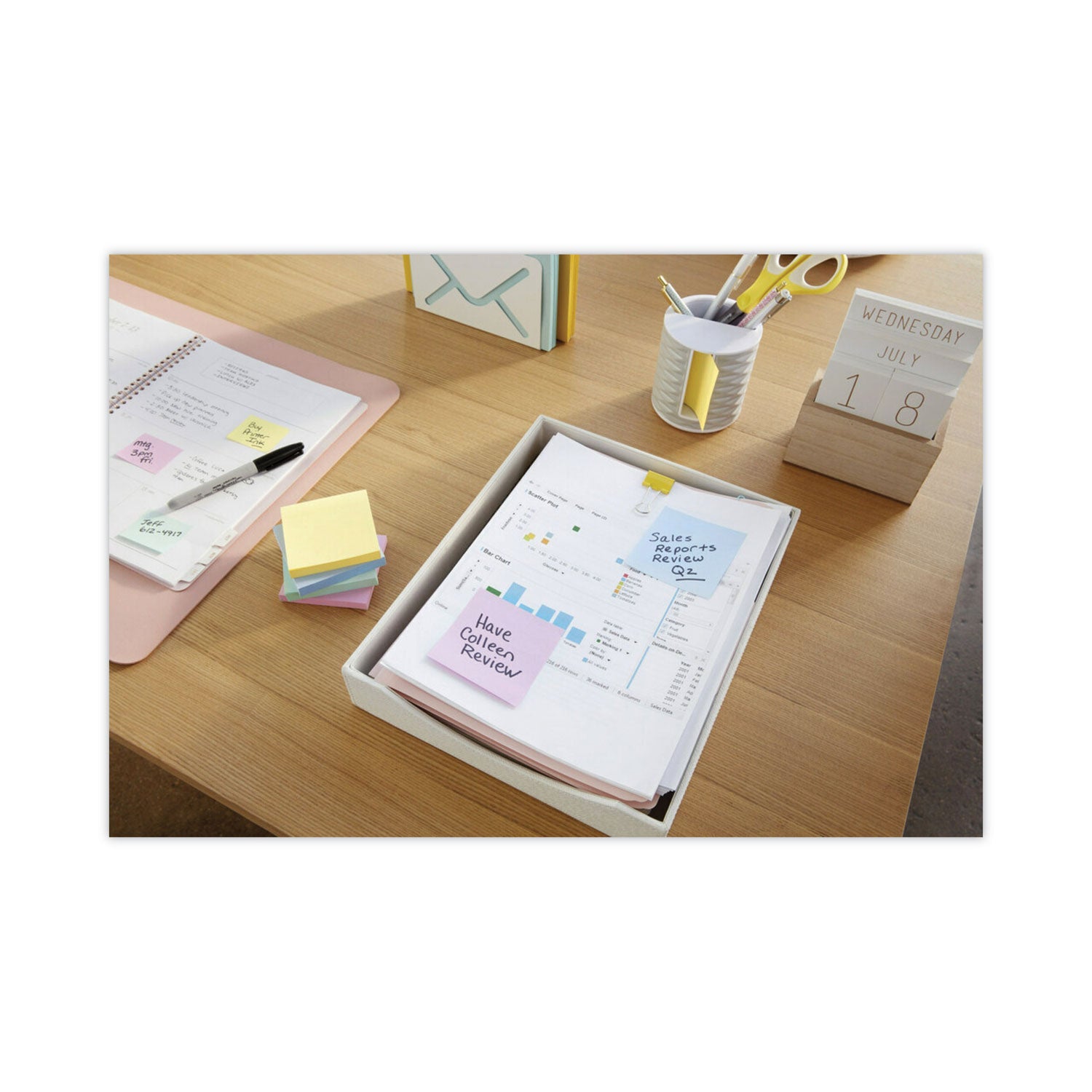 Post-it&reg; Dispenser Notes - 1620 - 3" Flag/Note Width x 3" Flag/Note Length - Square - 90 Sheets per Pad - Unruled - Canary Yellow - Paper - Self-adhesive, Removable - 18 / Pack
