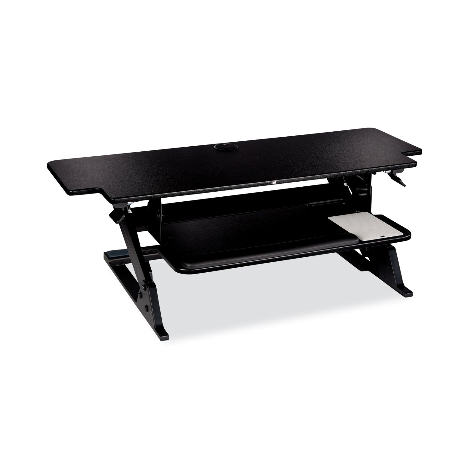 3M Precision Standing Desk - Up to 24" Screen Support - 45 lb Load Capacity - 6.20" Height x 42" Width x 23.20" Depth - Medium Density Fiberboard (MDF) - Black