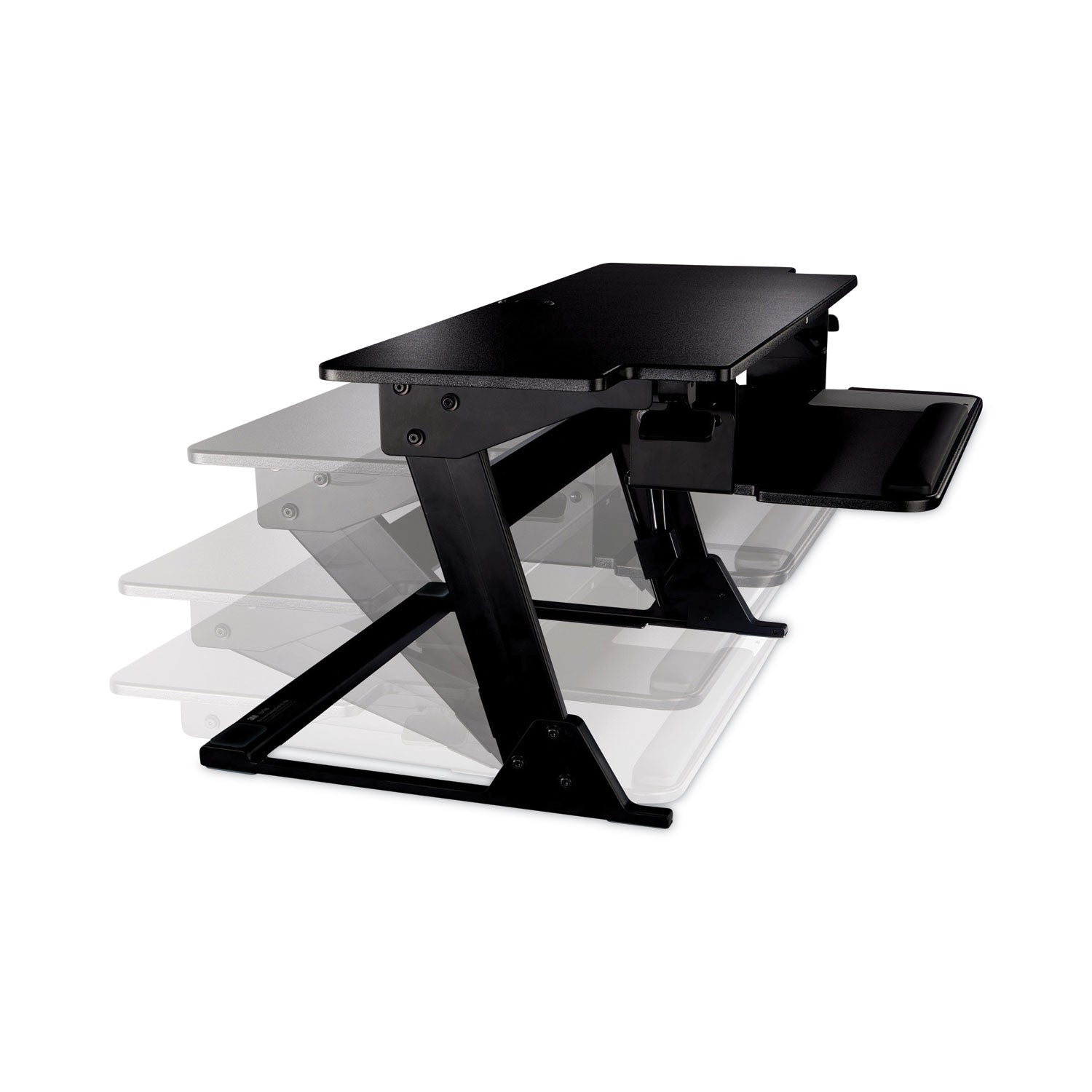 3M Precision Standing Desk - Up to 24" Screen Support - 45 lb Load Capacity - 6.20" Height x 42" Width x 23.20" Depth - Medium Density Fiberboard (MDF) - Black