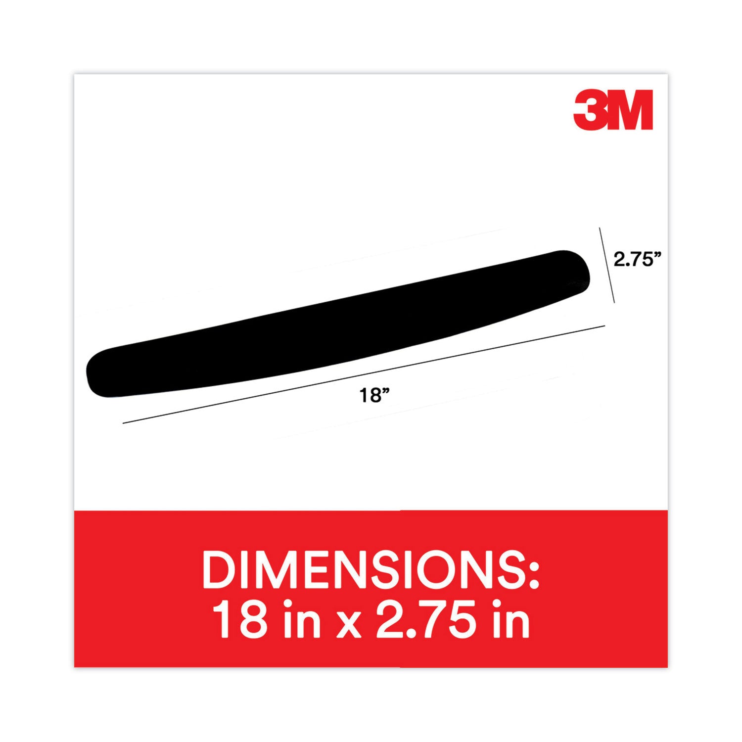 2.75" Width x 0.75" Depth - Black - Foam - 1 Each