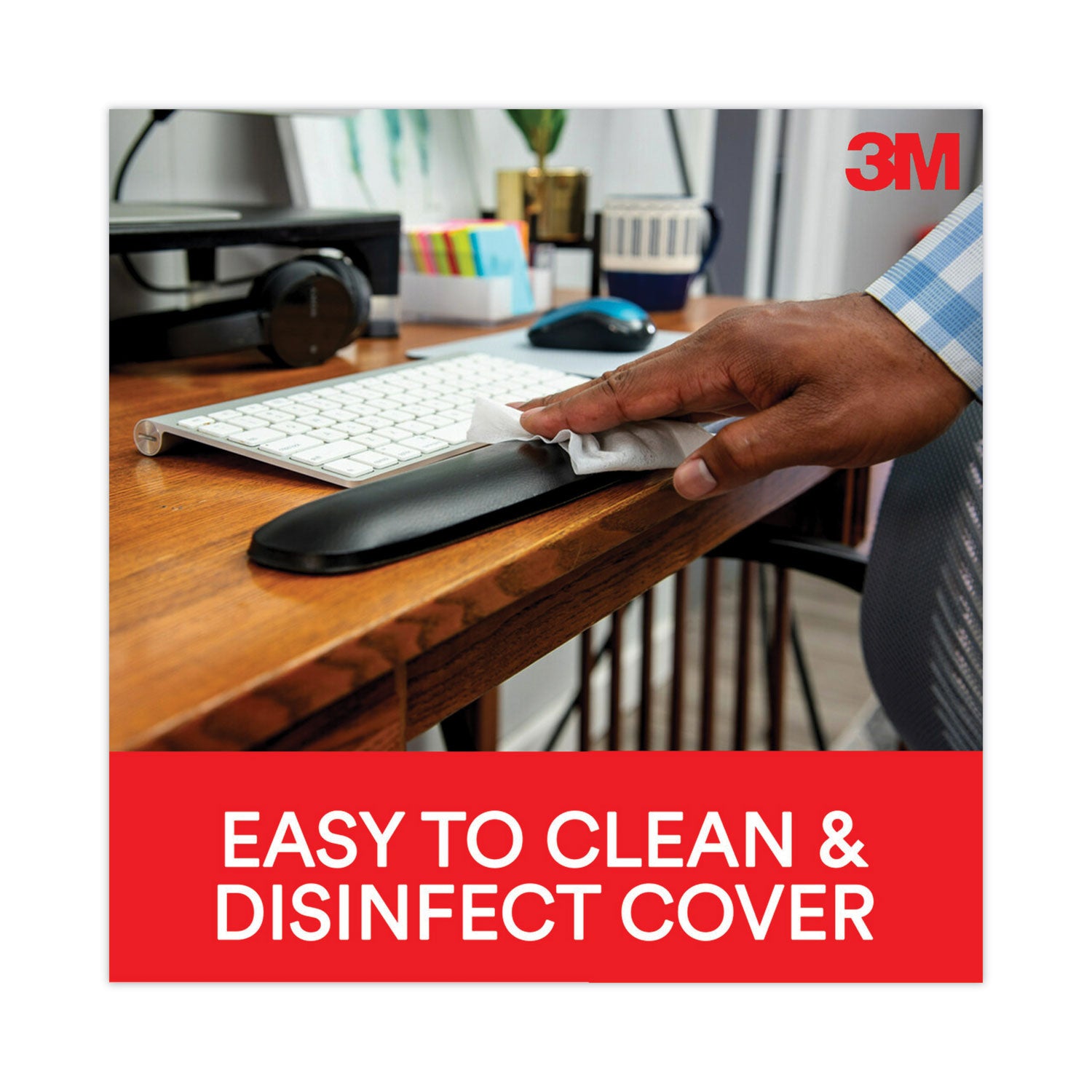 3M Gel Wrist Rest - 0.75" Height x 18" Width x 2.50" Depth - Black - 1 Each