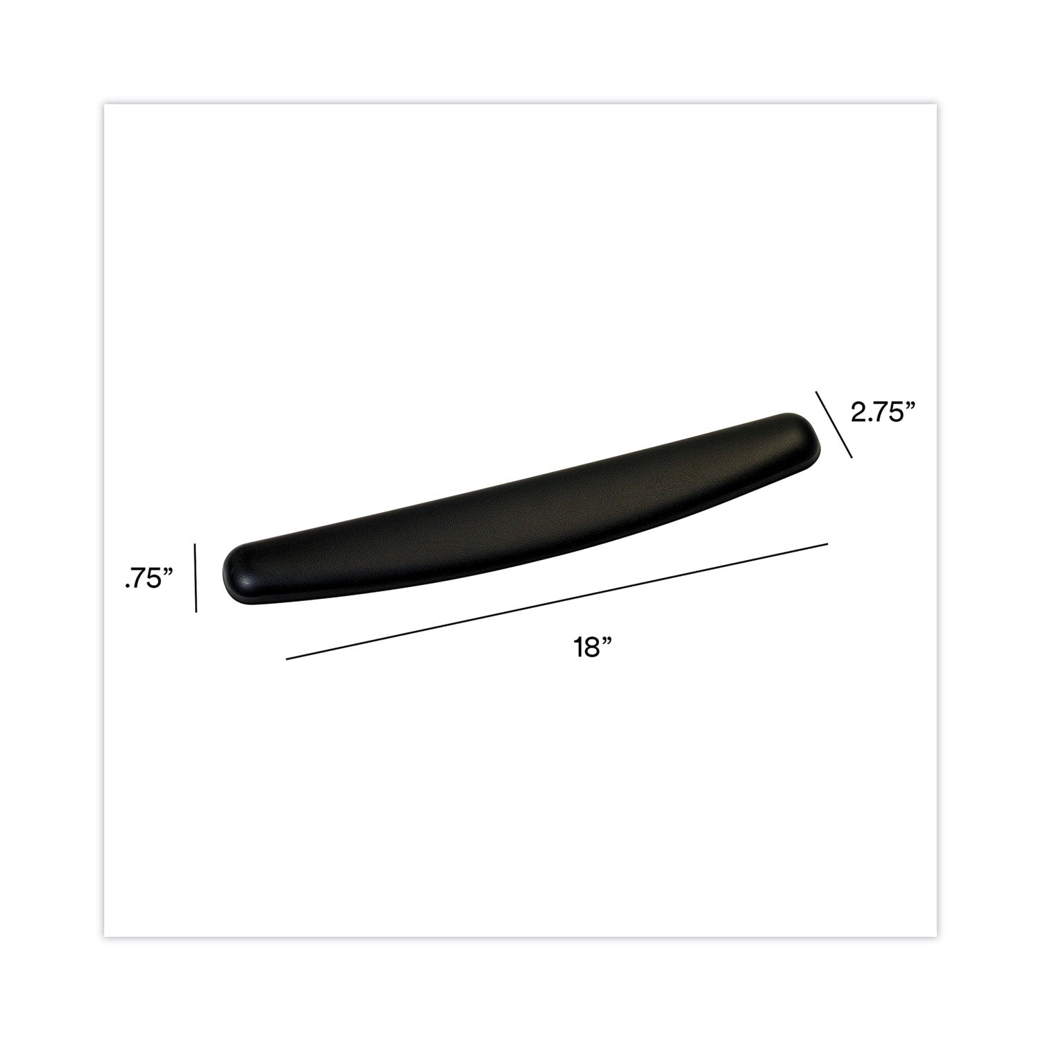 3M Gel Wrist Rest - 0.75" Height x 18" Width x 2.50" Depth - Black - 1 Each