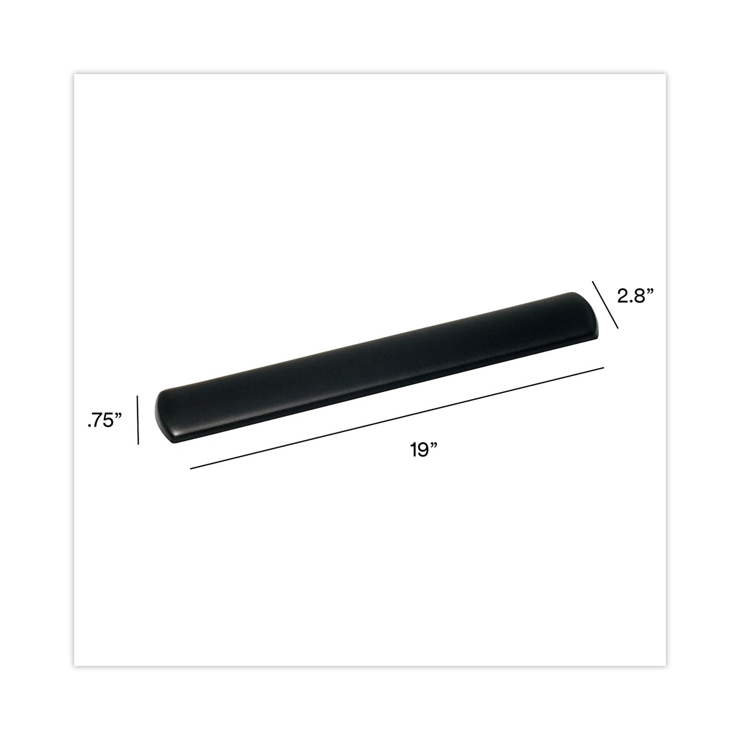 0.75" Height x 19" Width x 2.75" Depth - Black - Gel, Leatherette - 1 Each