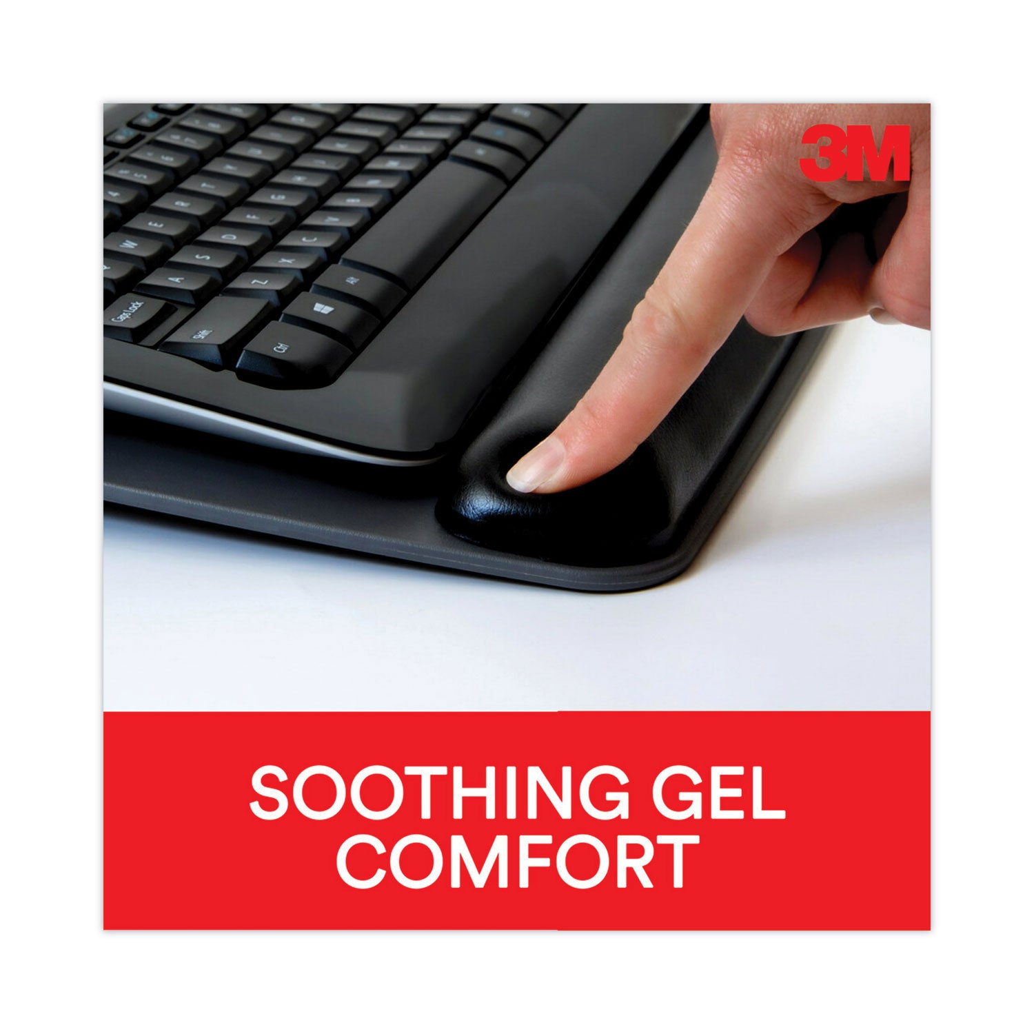1" Height x 19.58" Width x 10.62" Depth - Black - Gel, Leatherette - 1 Each