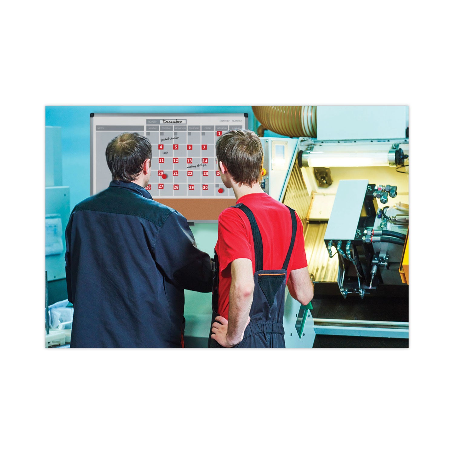 Interchangeable Magnetic Board Accessories, Calendar Dates, Red/White, 1" x 1", 31 Pieces