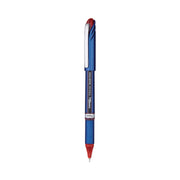 EnerGel EnerGel NV Liquid Gel Pens - 0.5 mm Fine Needle Pen Point - Red Ink - Gel-based - Blue Barrel - Metal Tip - 12 / Box