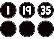Black and White Numbers Magnetic Accents