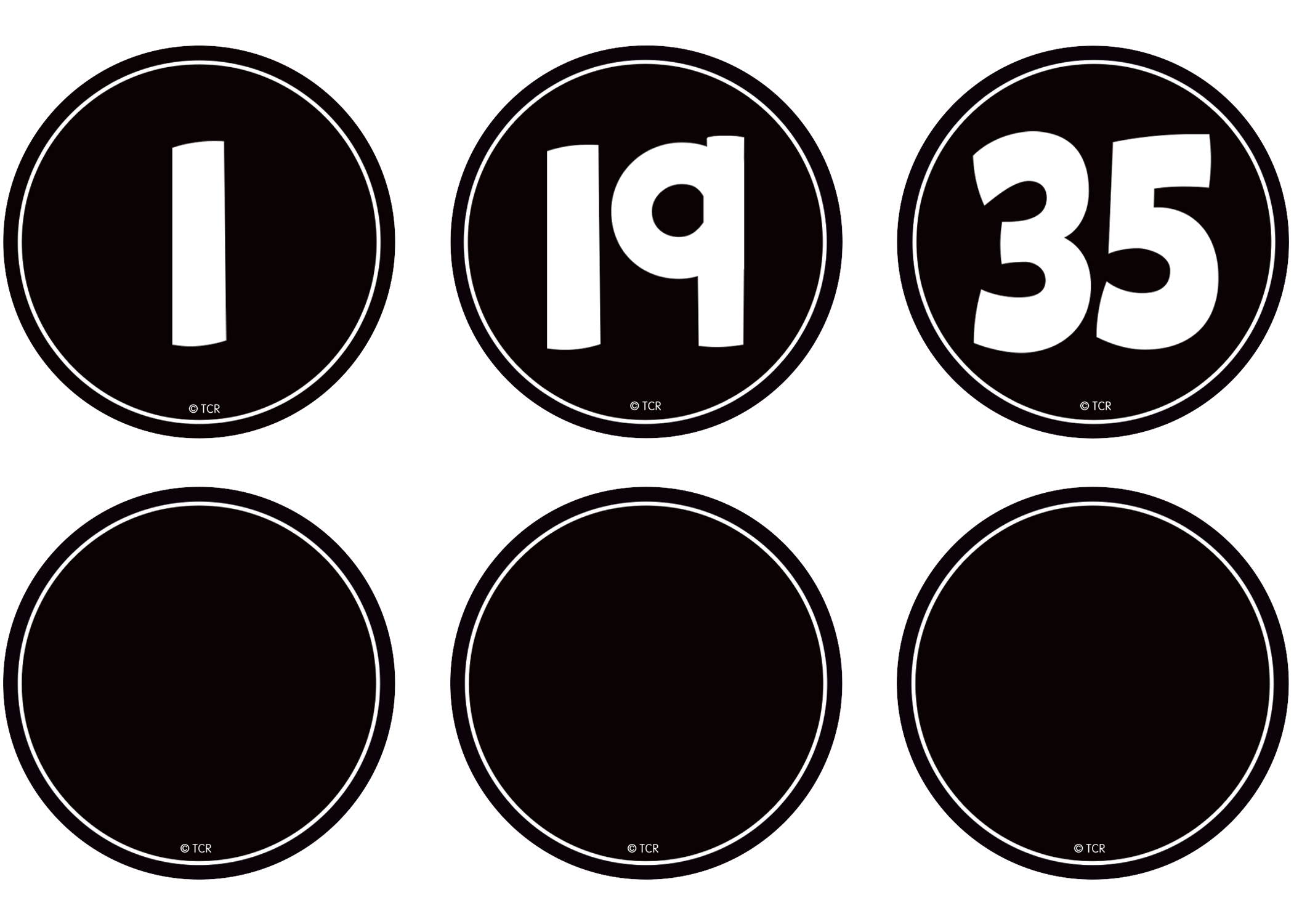 Black and White Numbers Magnetic Accents