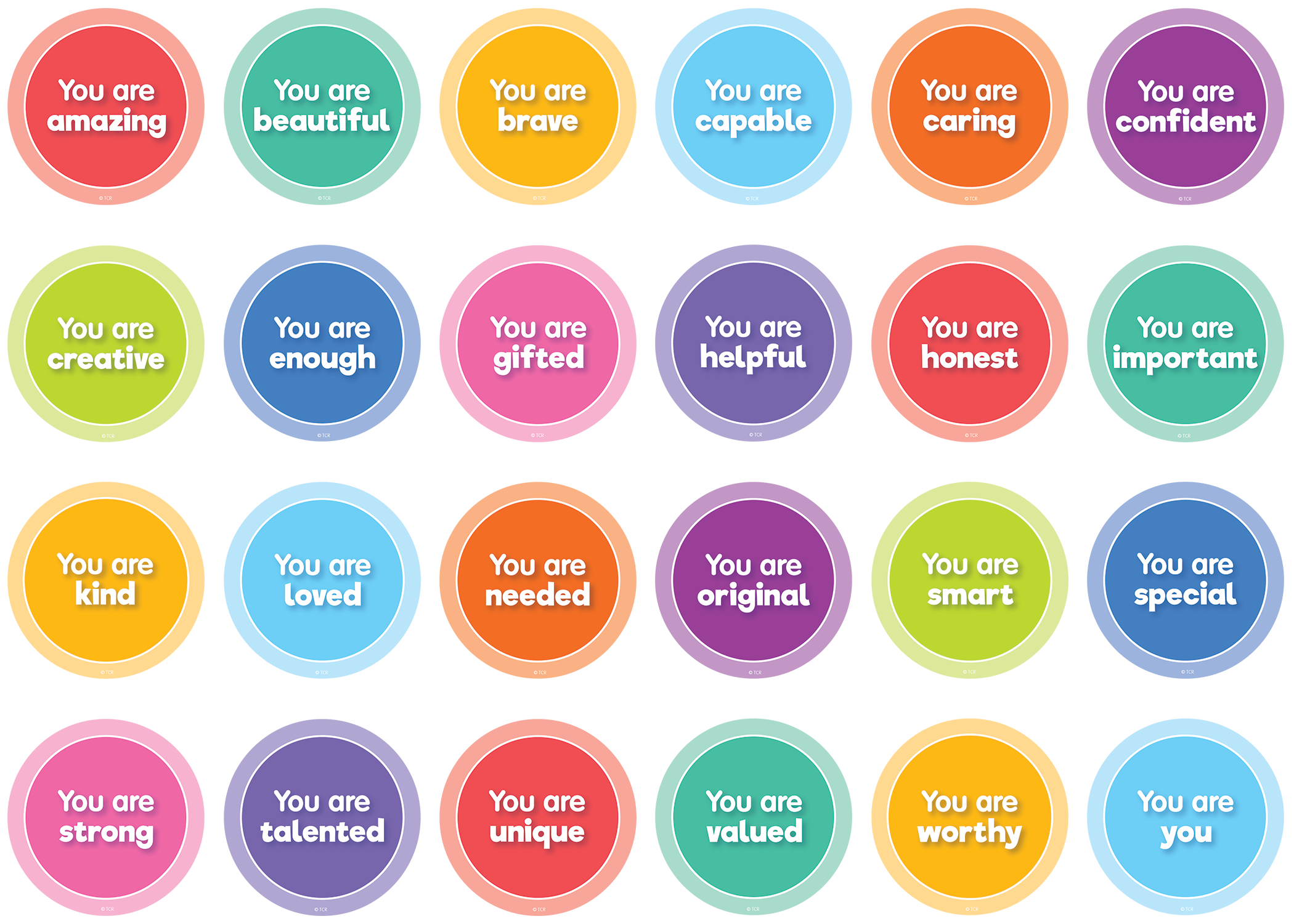 Colorful Magnetic Positive Affirmations