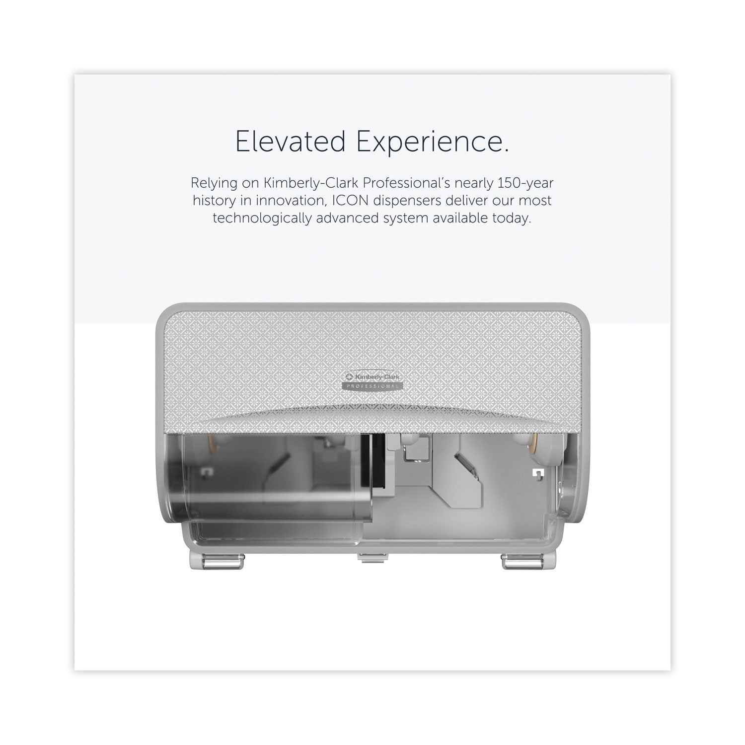 Kimberly-Clark Professional ICON Standard Roll Horizontal Toilet Paper Dispenser - Coreless - 2 x Roll - Silver Mosaic - Refillable, Key Lock - 1 Each