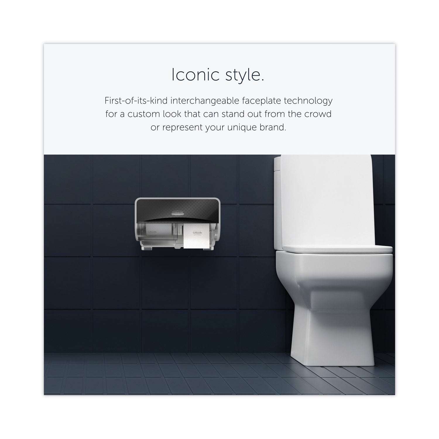 Kimberly-Clark Professional ICON Standard Roll Horizontal Toilet Paper Dispenser - Coreless - 2 x Roll - Black Mosaic - Refillable, Key Lock - 1 Each