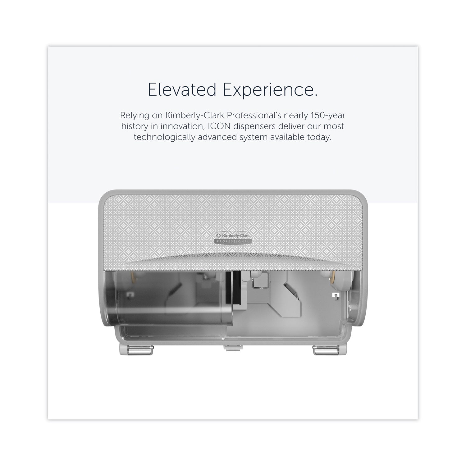 Kimberly-Clark Professional ICON Standard Roll Horizontal Toilet Paper Dispenser - Coreless - 2 x Roll - White Mosaic - Refillable, Key Lock - 1 Each