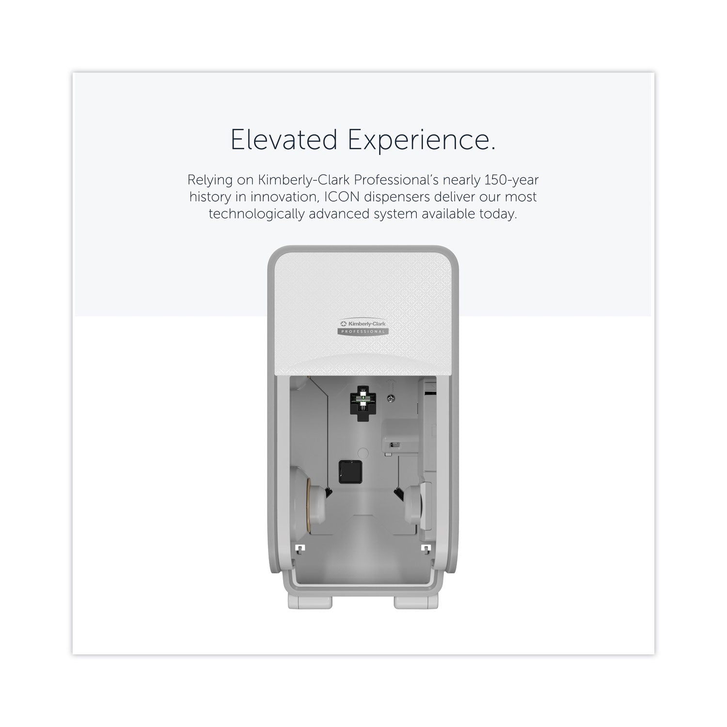 Kimberly-Clark Professional ICON Standard Roll Vertical Toilet Paper Dispenser - Coreless - 2 x Roll - White Mosaic - Refillable, Key Lock - 1 Each