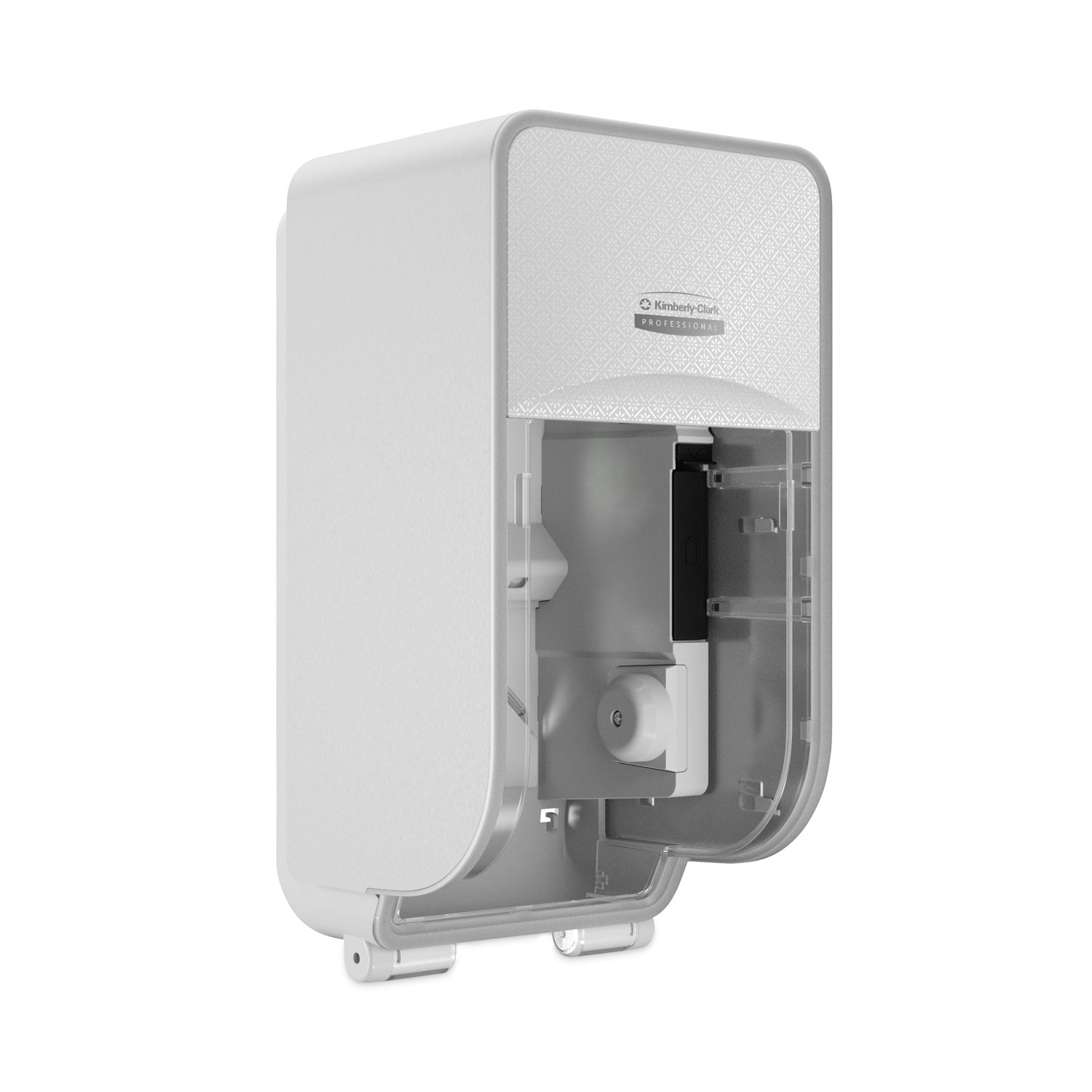 Kimberly-Clark Professional ICON Standard Roll Vertical Toilet Paper Dispenser - Coreless - 2 x Roll - White Mosaic - Refillable, Key Lock - 1 Each