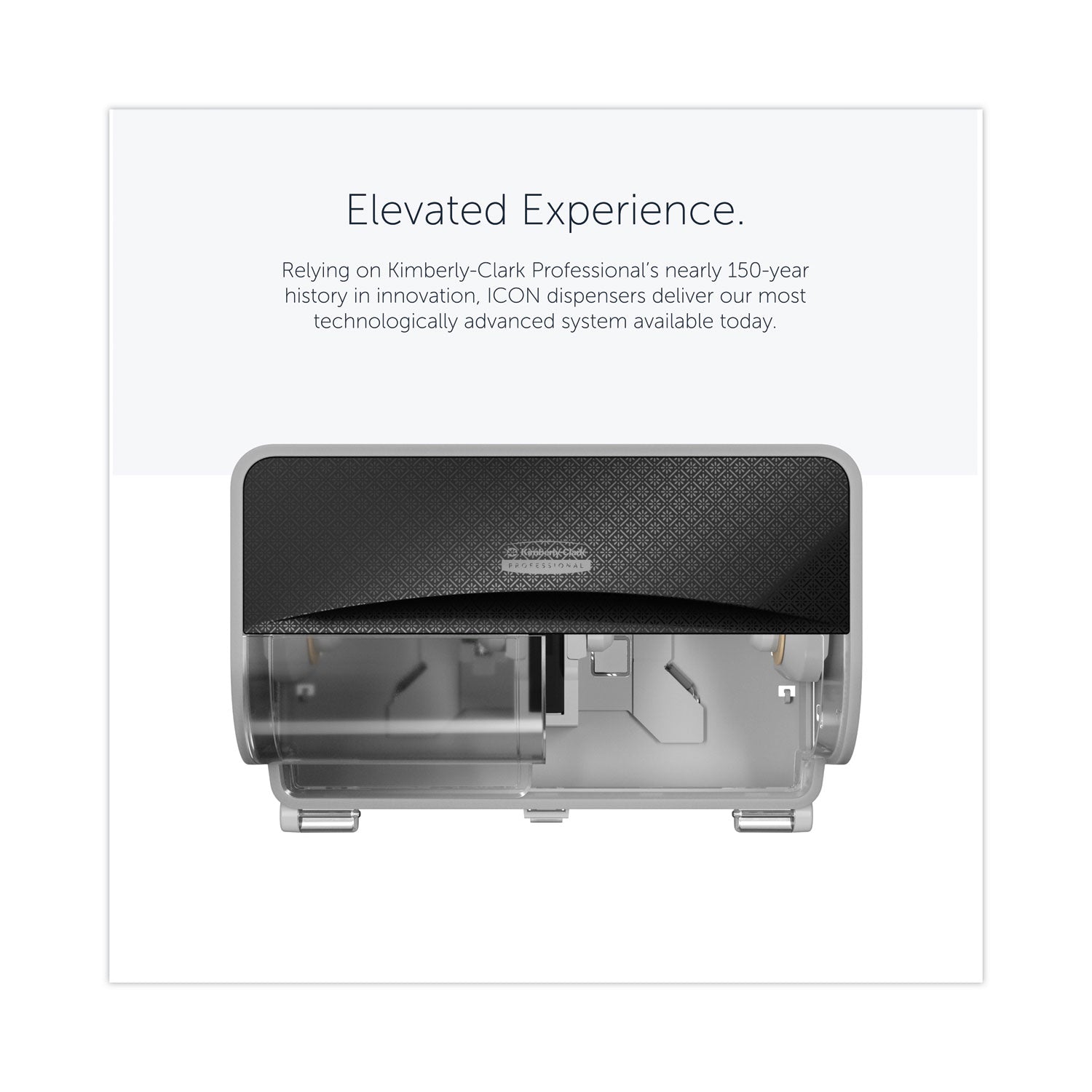 Kimberly-Clark Professional ICON Standard Roll Horizontal Toilet Paper Dispenser - Coreless - 2 x Roll - Black Mosaic - Refillable, Key Lock - 1 Each